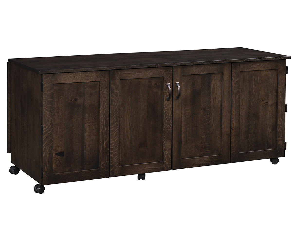 amish sewing cabinet in hickory