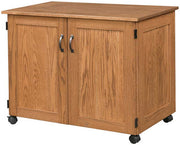 amish sewing cabinet shown in rustic quatersawn white oak