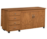 amish sewing cabinet shown in oak