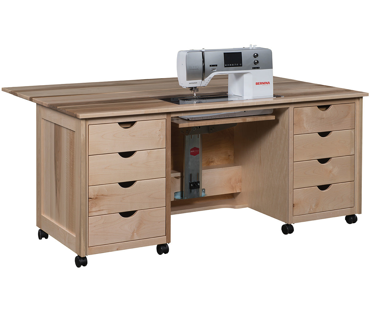 amish sewing cabinet in hickory