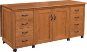 amish sewing cabinet shown in oak