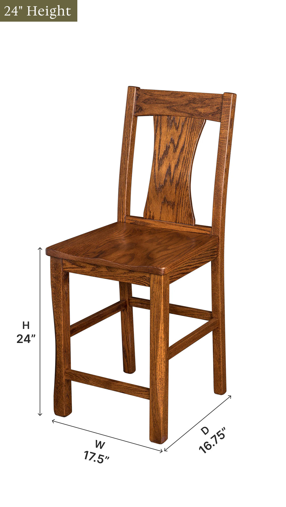 Amish Sheridan Stationary Bar Chair