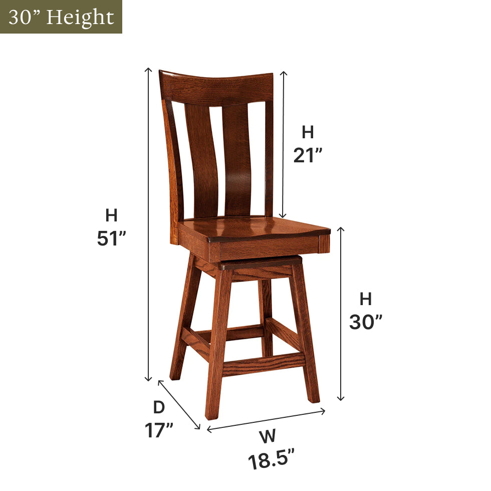Amish Sherwood Swivel Bar Chair