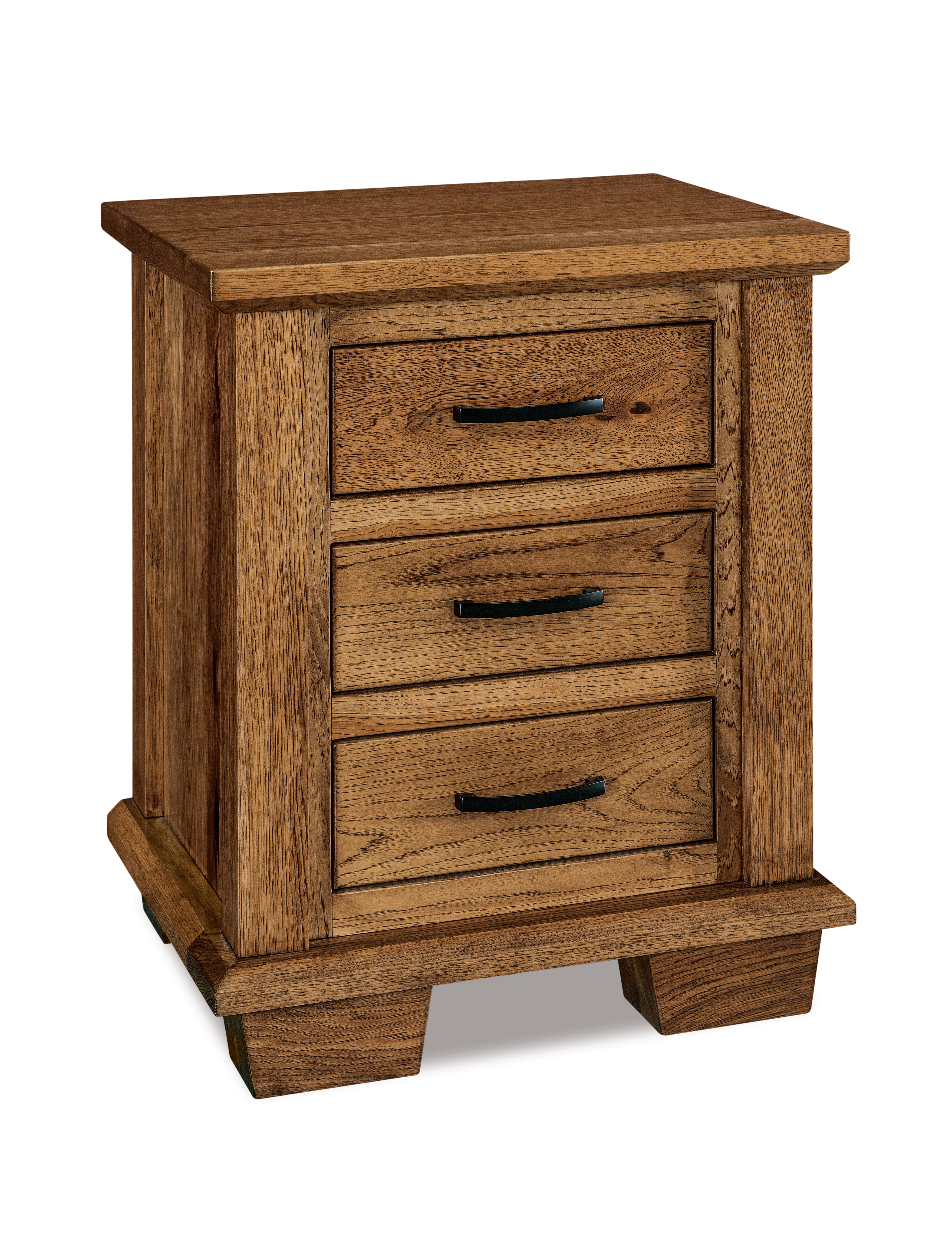 american made amish burlington three drawer nightstand