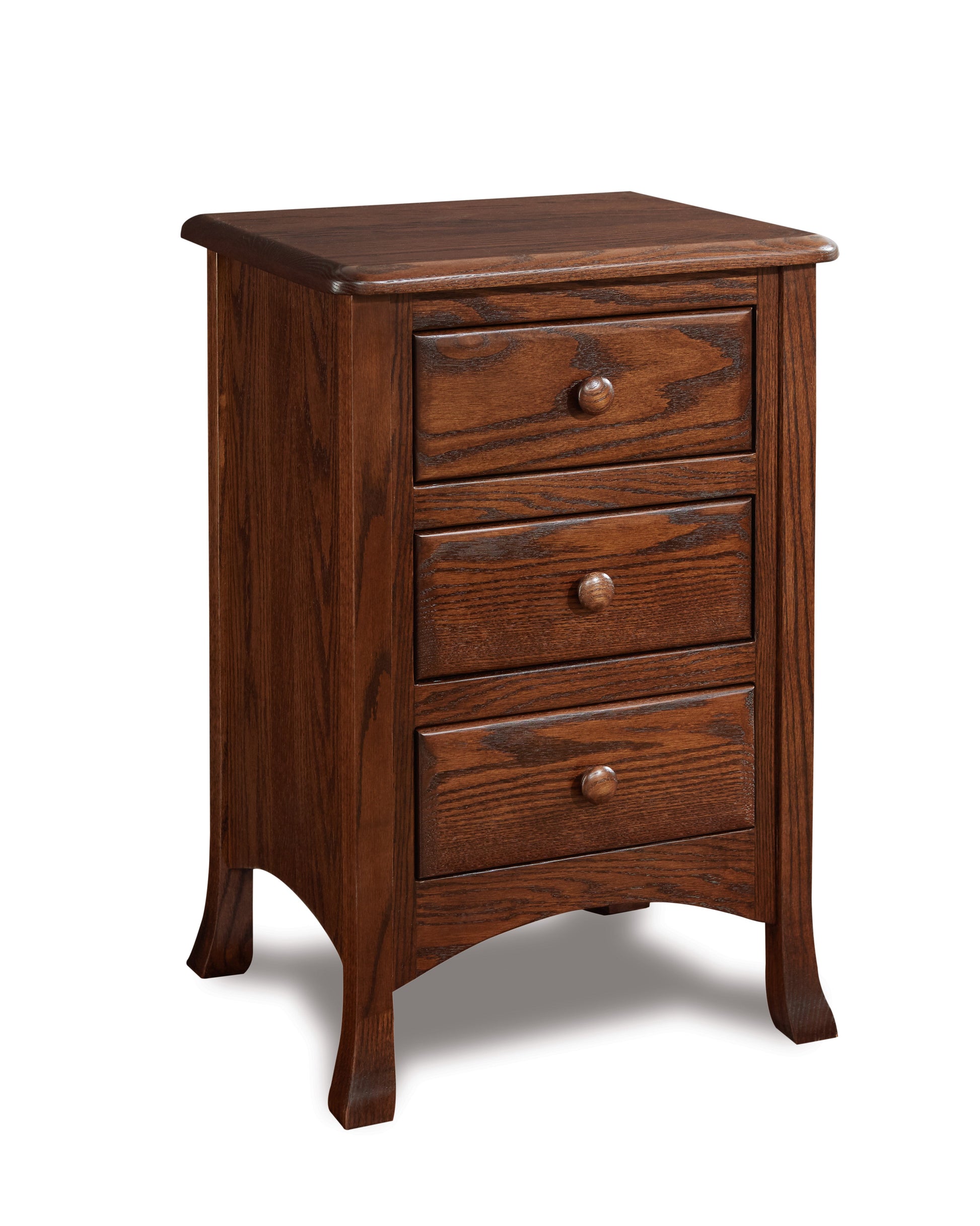 american made amish carlisle three drawer nightstand