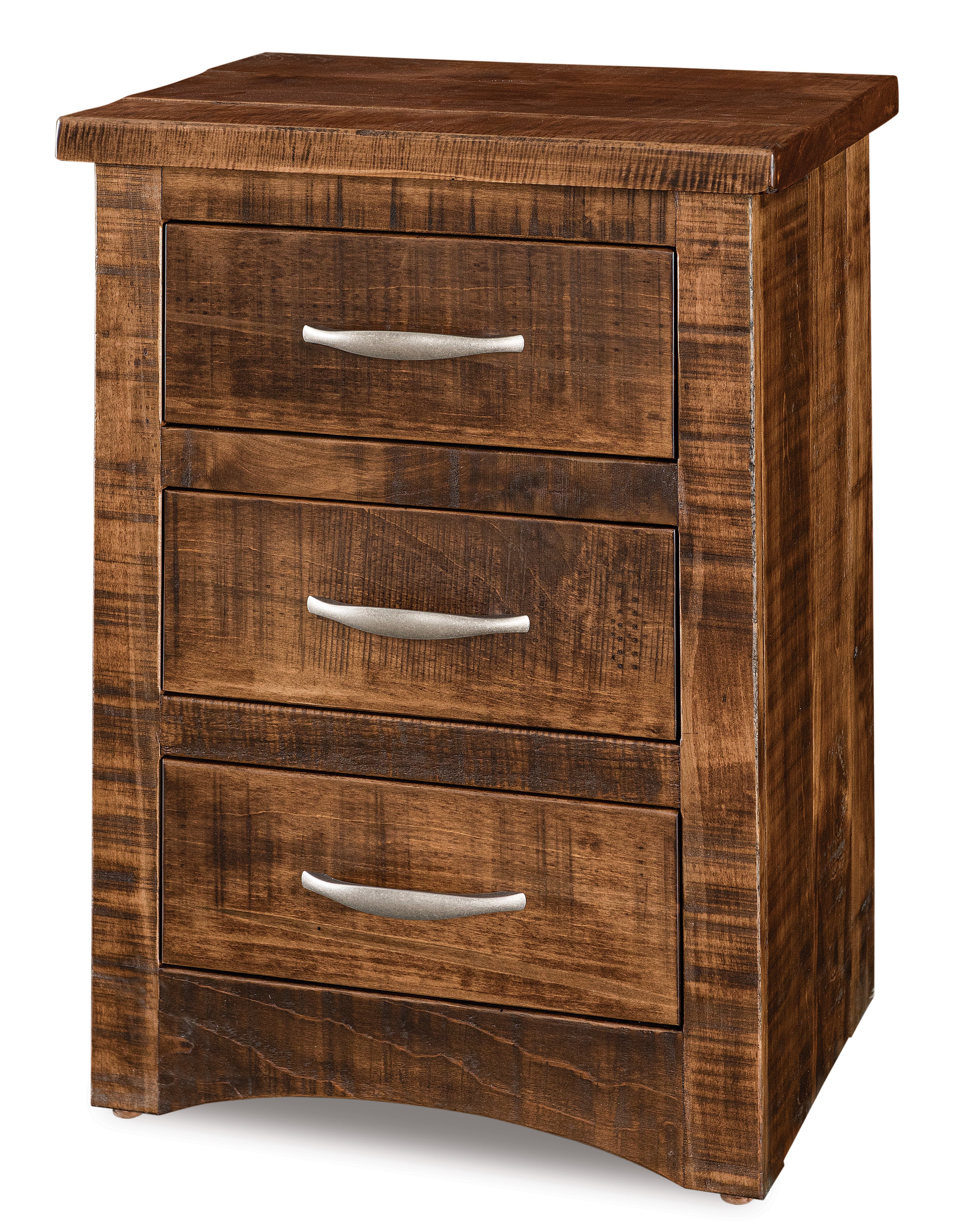 american made amish denver three drawer nightstand