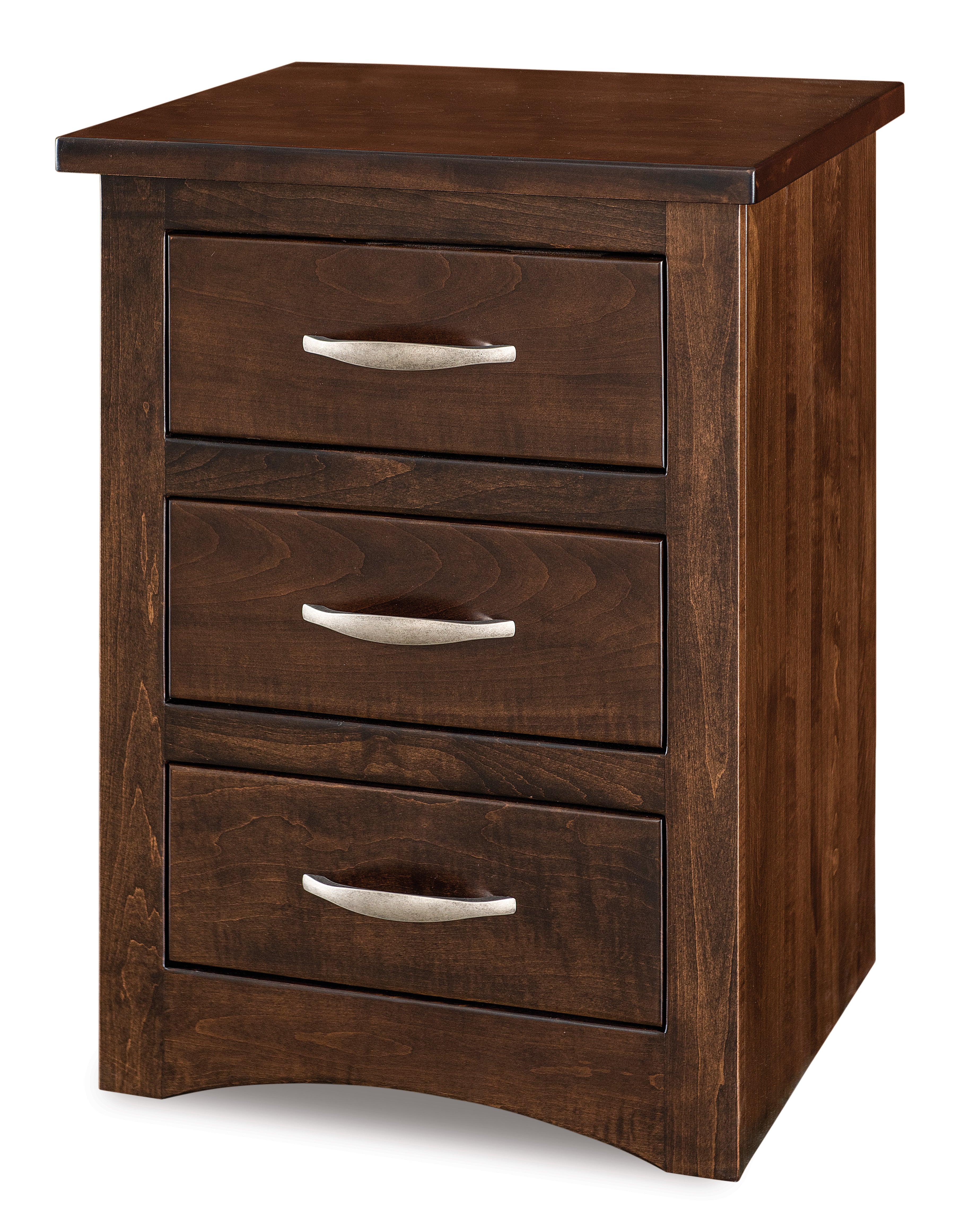 american made amish denver three drawer nightstand