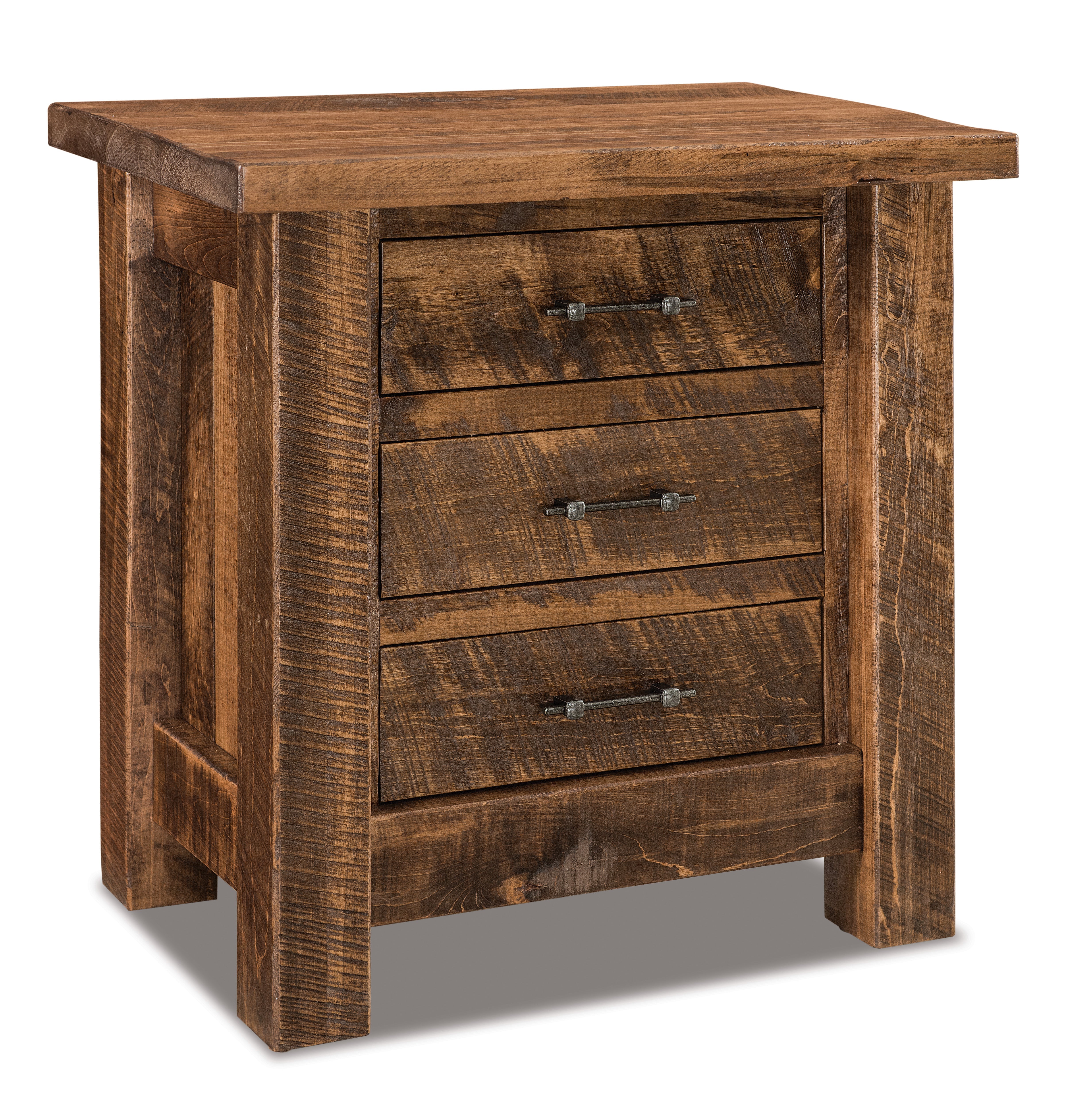 american made amish yellowstone three drawer nightstand