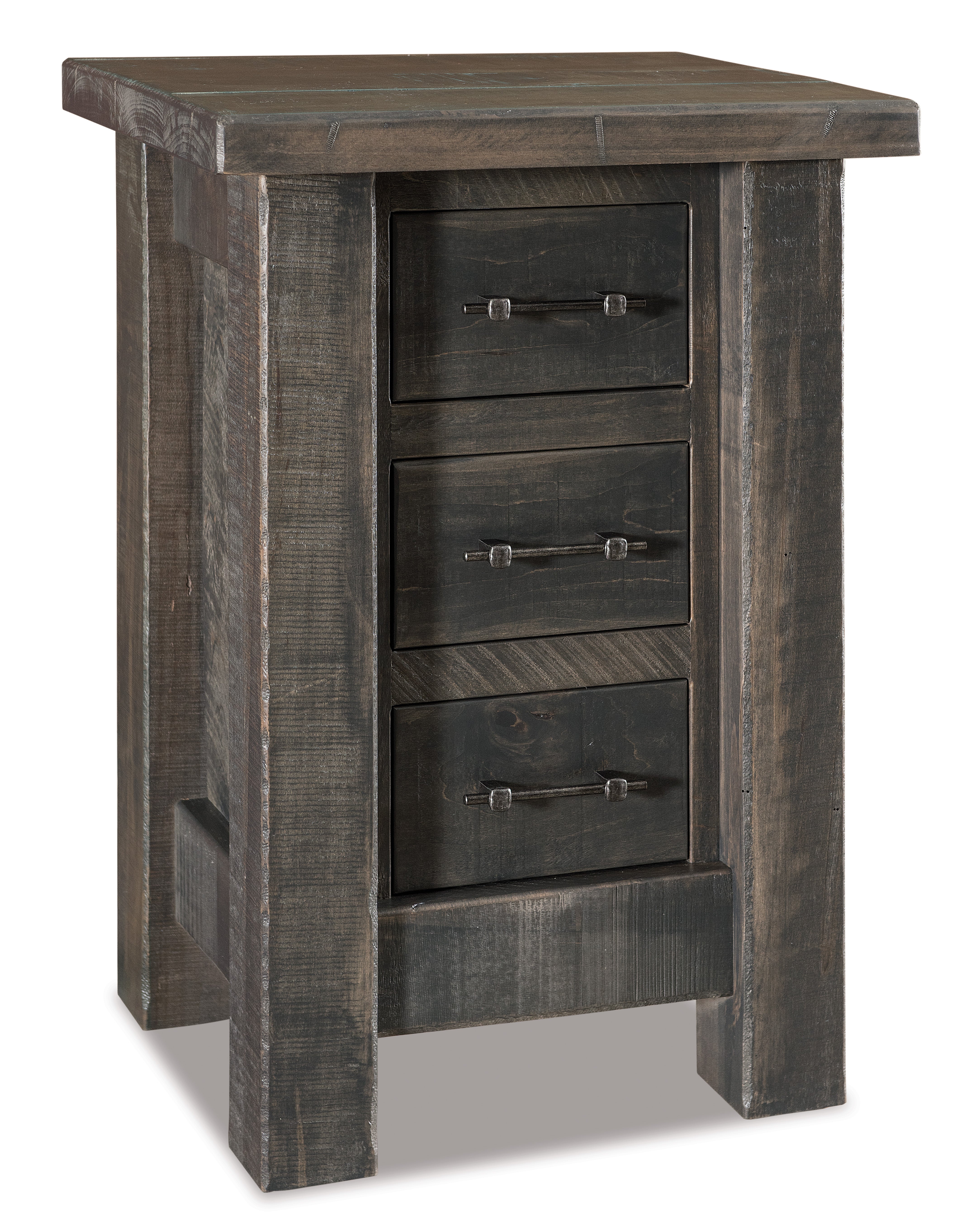 american made amish yellowstone three drawer nightstand