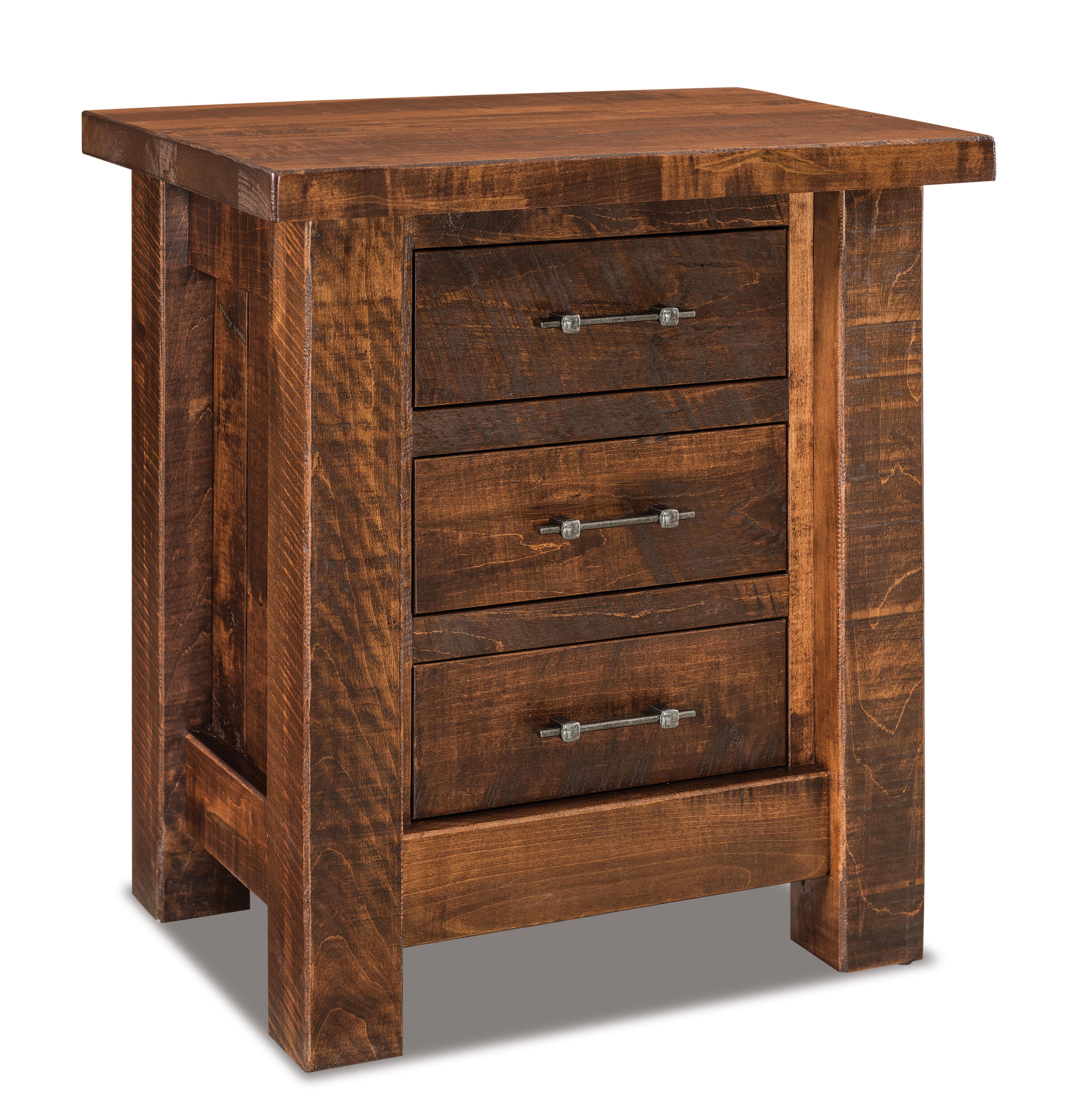 american made amish yellowstone three drawer nightstand