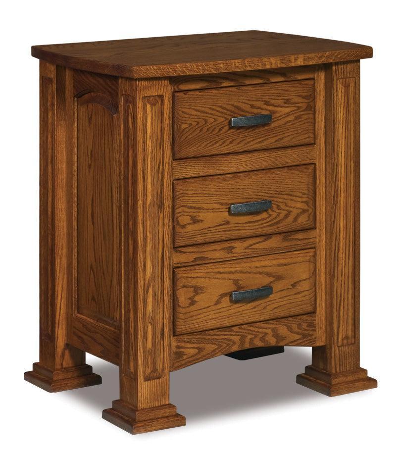 american made amish lexington  three drawer nightstand