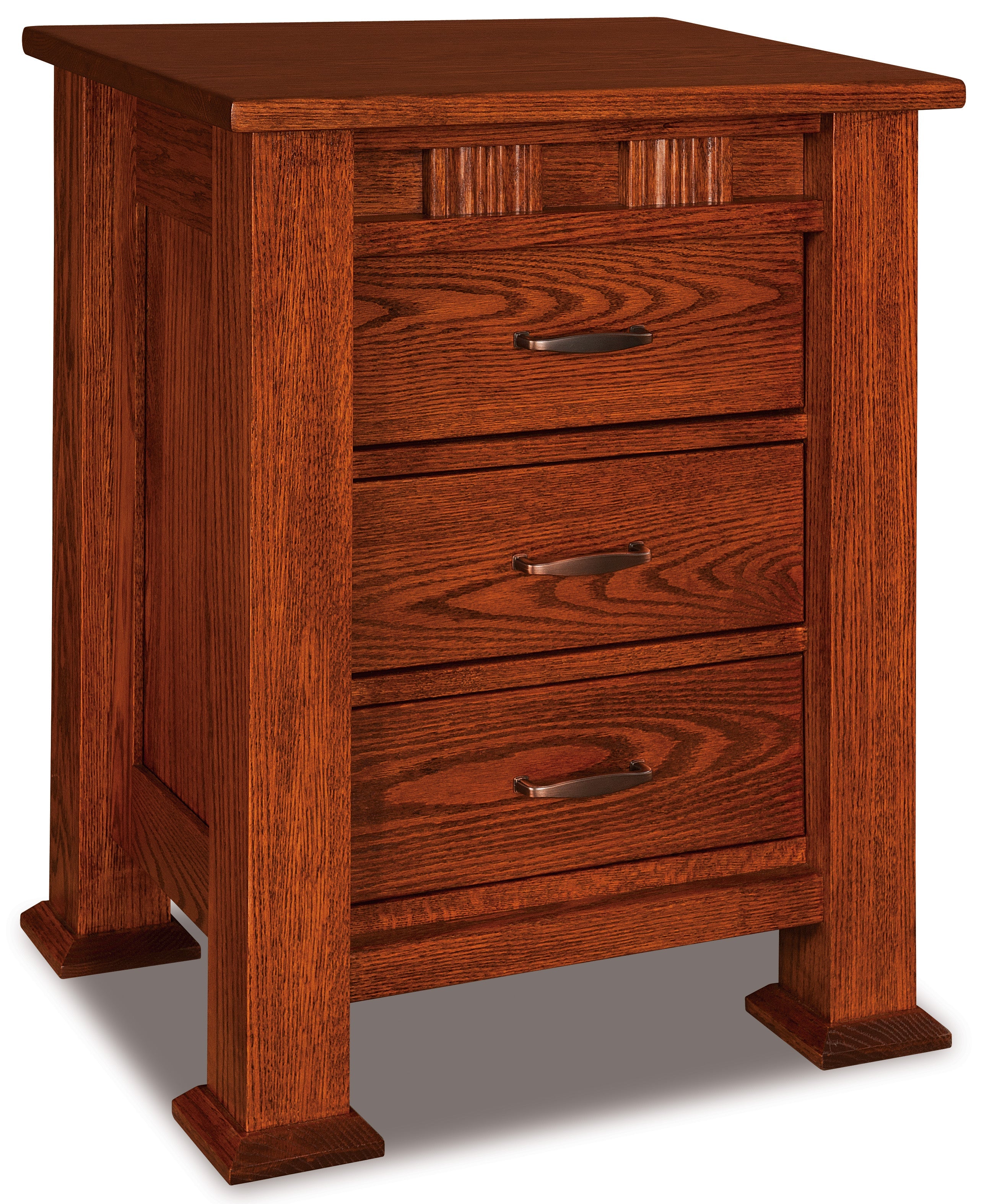 Amish Sequoyah Three Drawer Nightstand