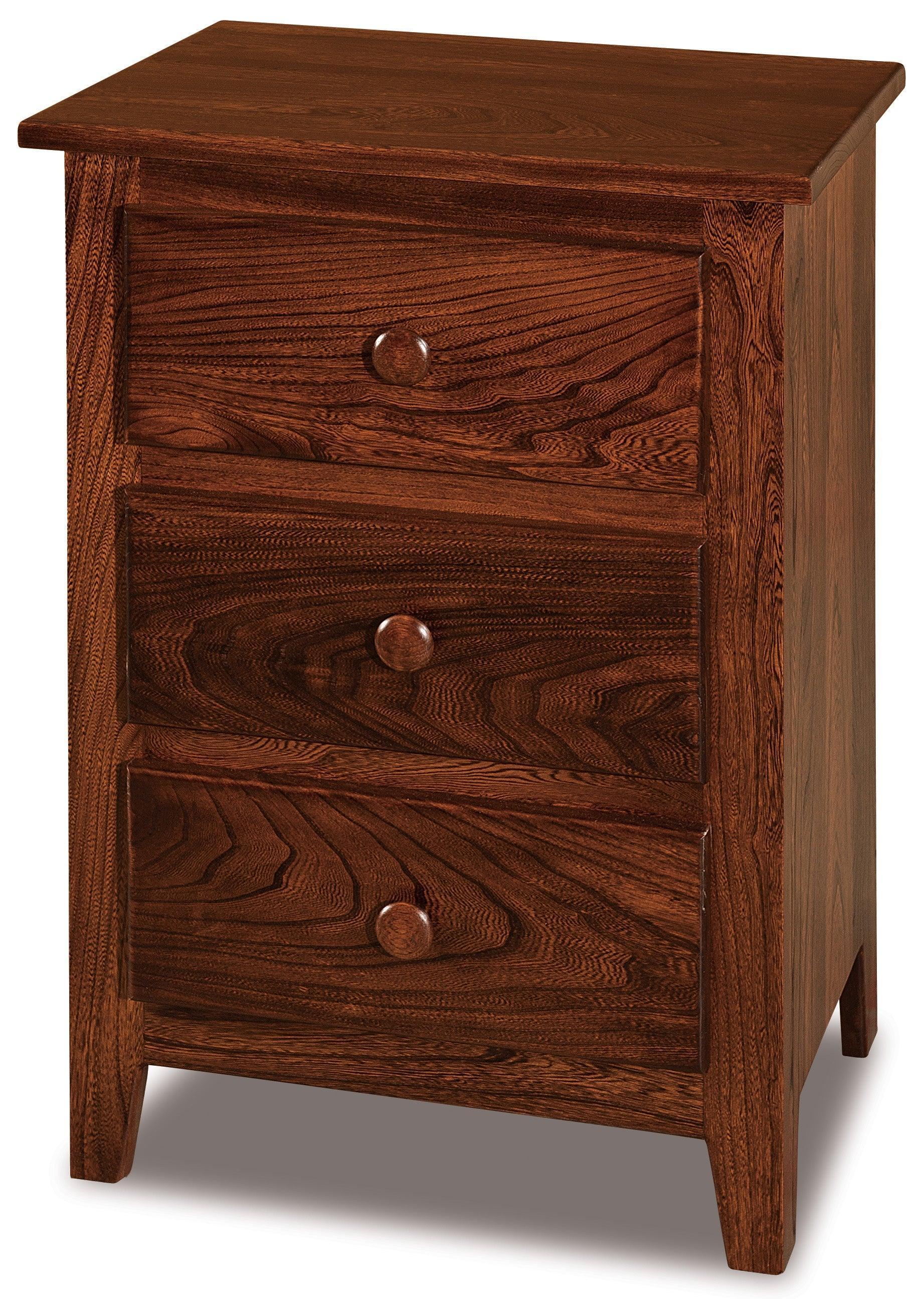 american made amish shaker three drawer nightstand