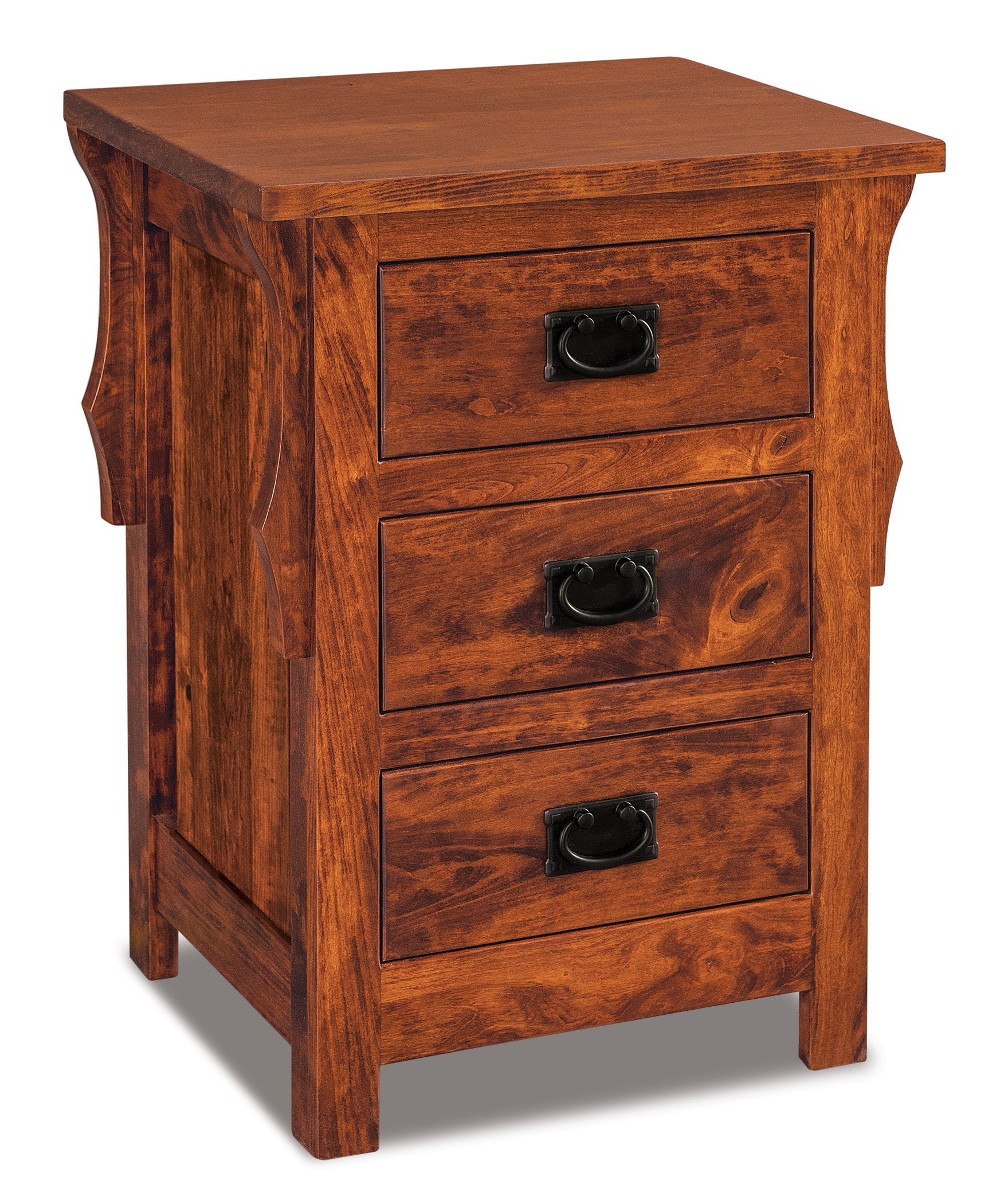 Amish Stick Mission Three Drawer Nightstand