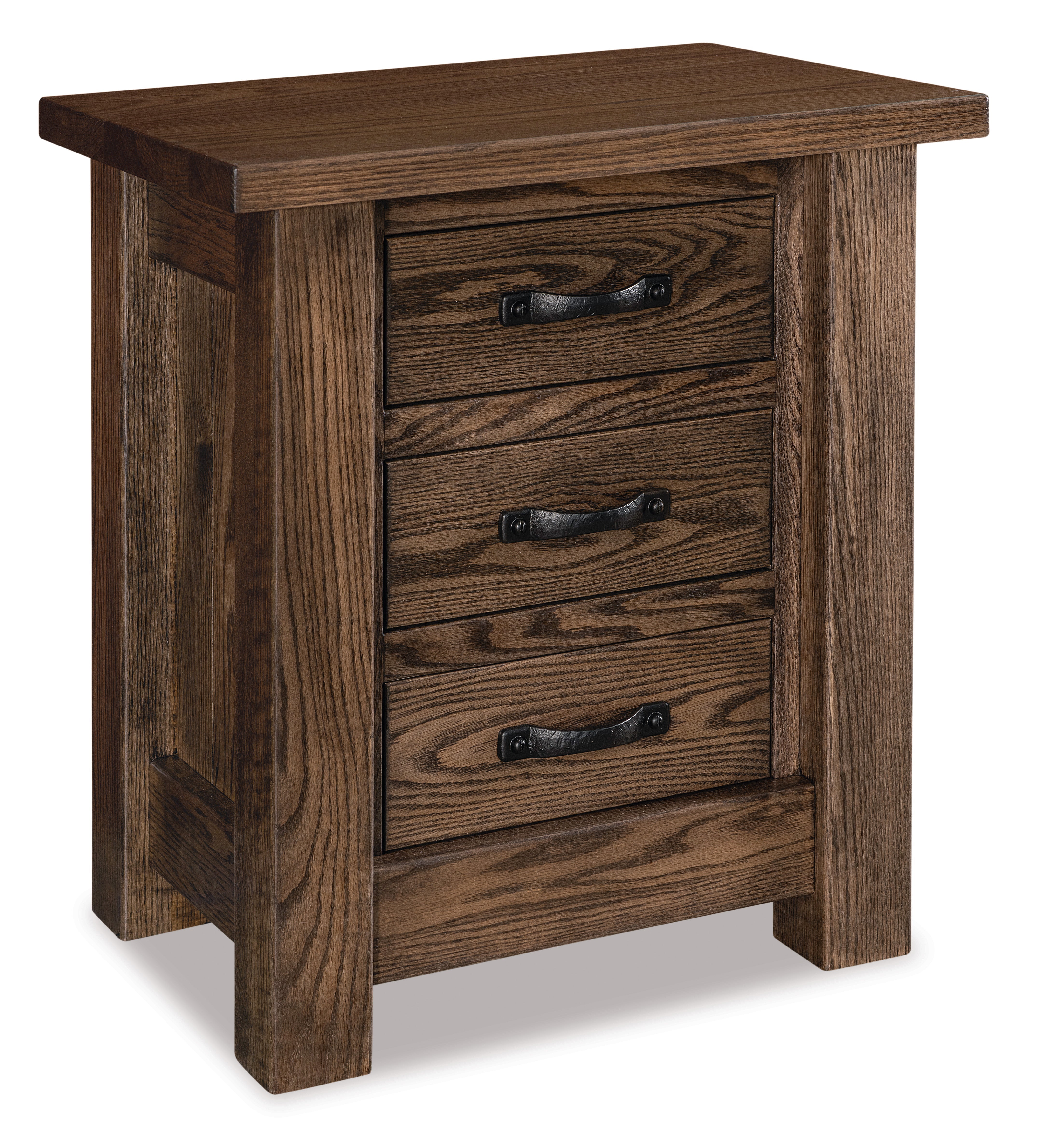 american made amish vogen three drawer narrow nightstand