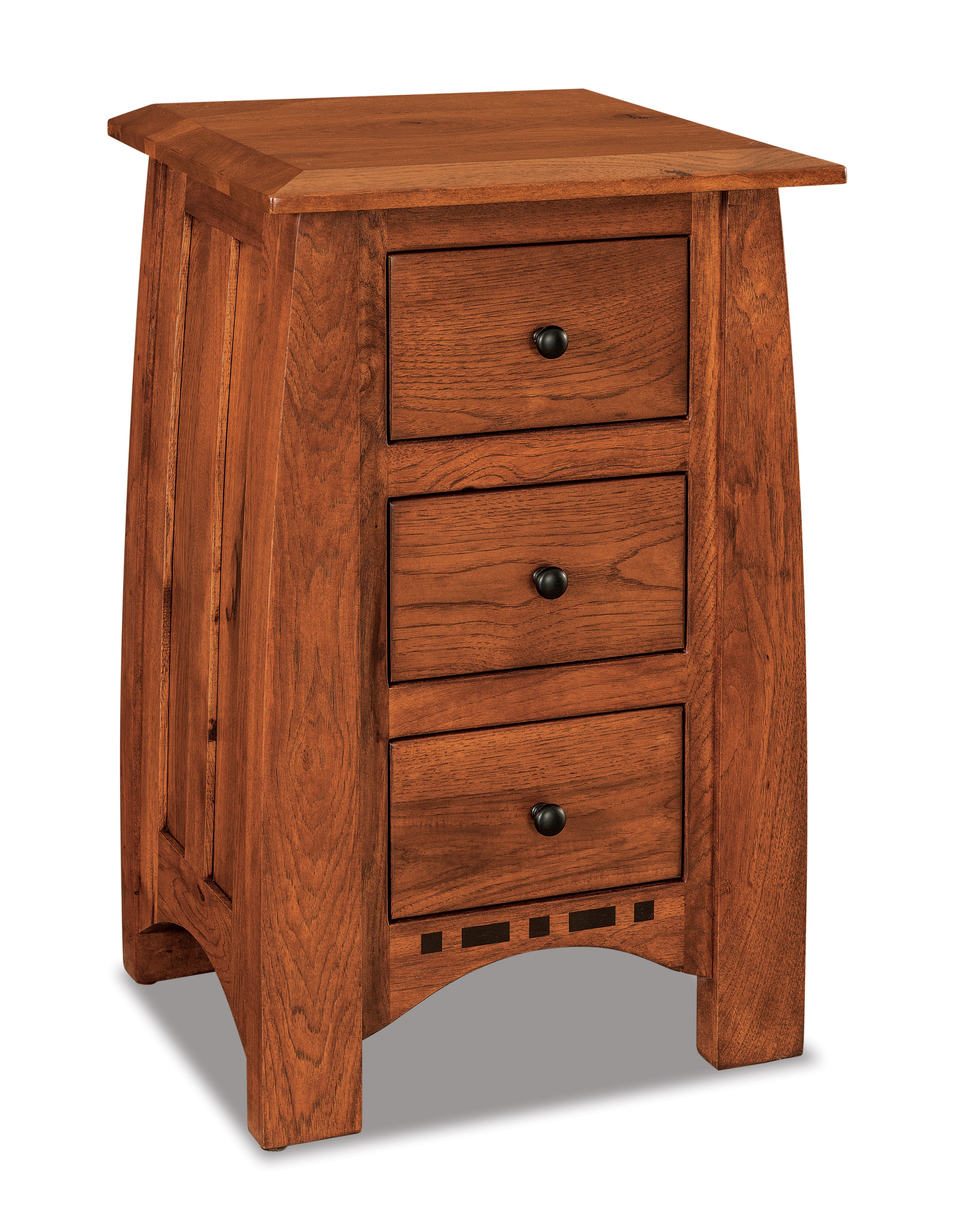 american made amish boulder creek three drawer nightstand