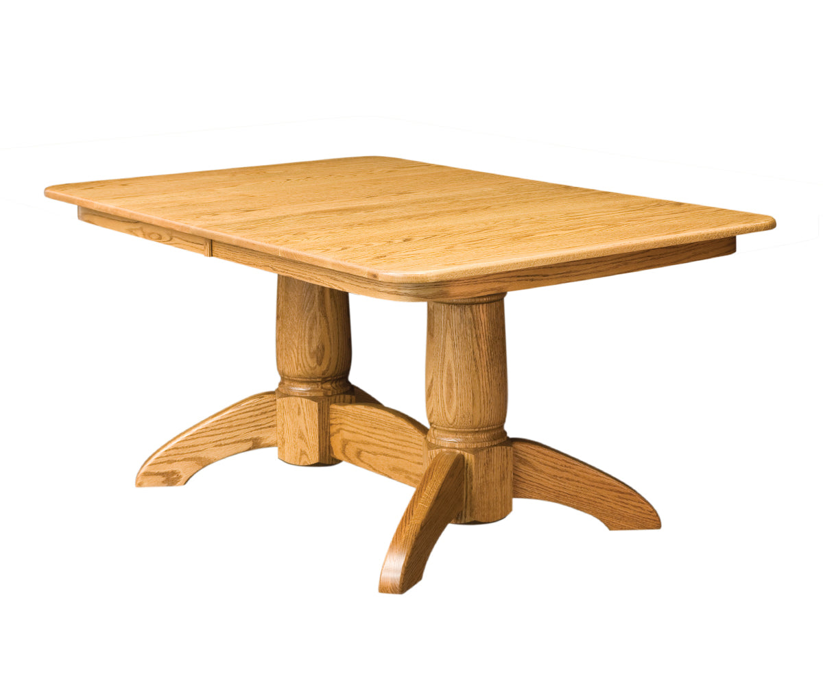 Amish Tuscan Double Pedestal Self-Store Table