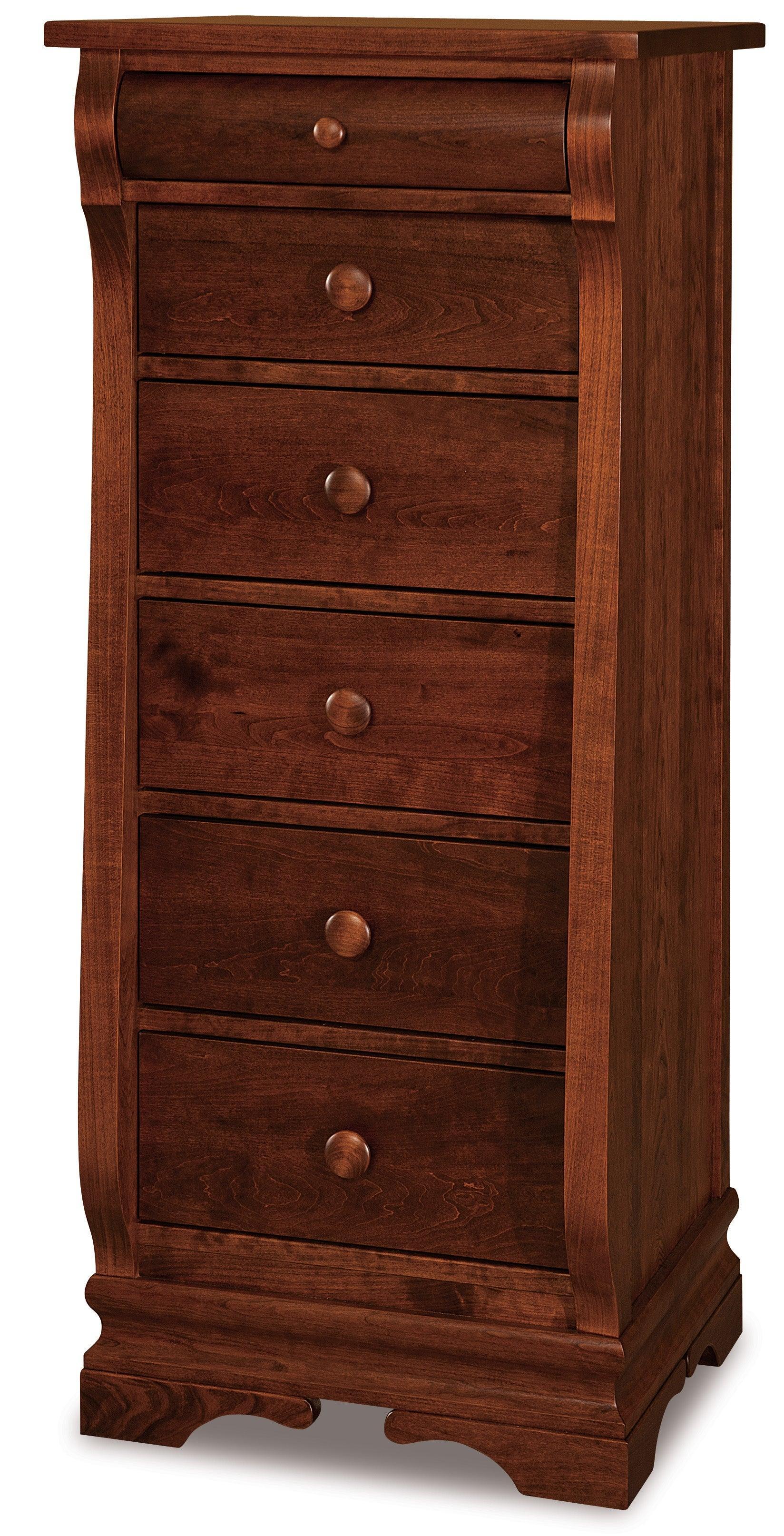 amish chippewa sleigh six drawer lingerie chest
