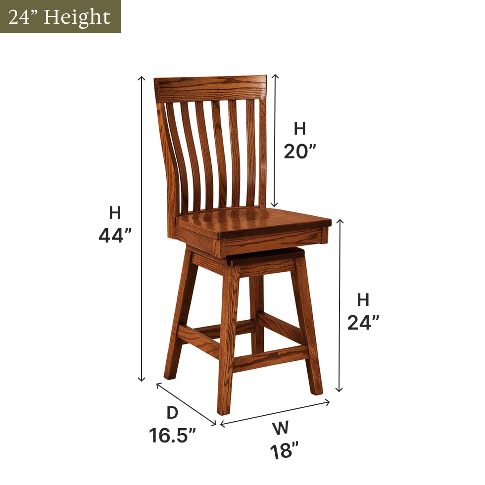 Amish Theodore Swivel Bar Chair