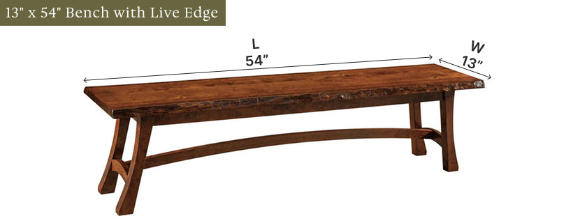 Amish Tifton Bench with Live Edge
