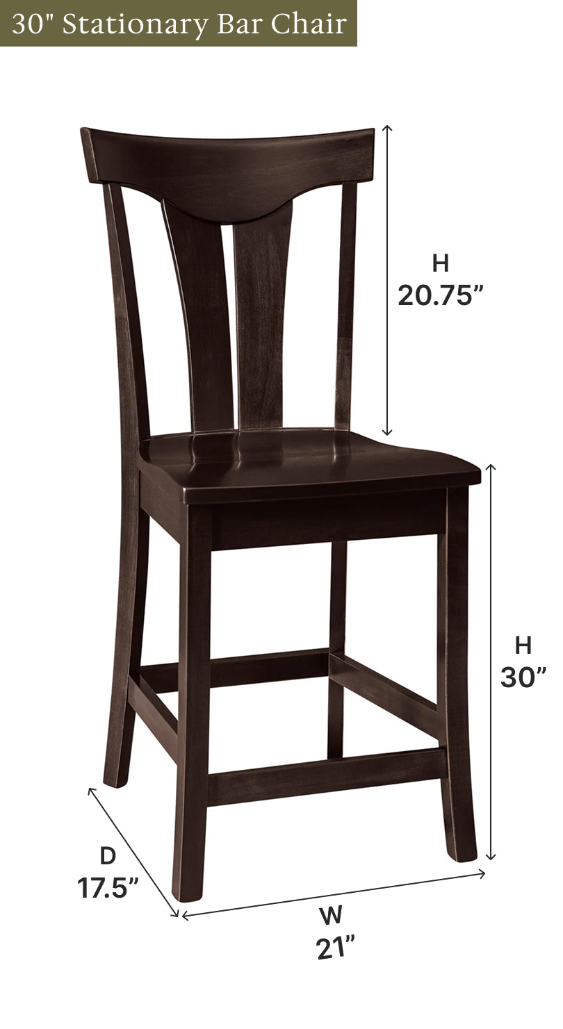Amish Tifton Stationary Bar Chair-Bar Chair-The Amish House