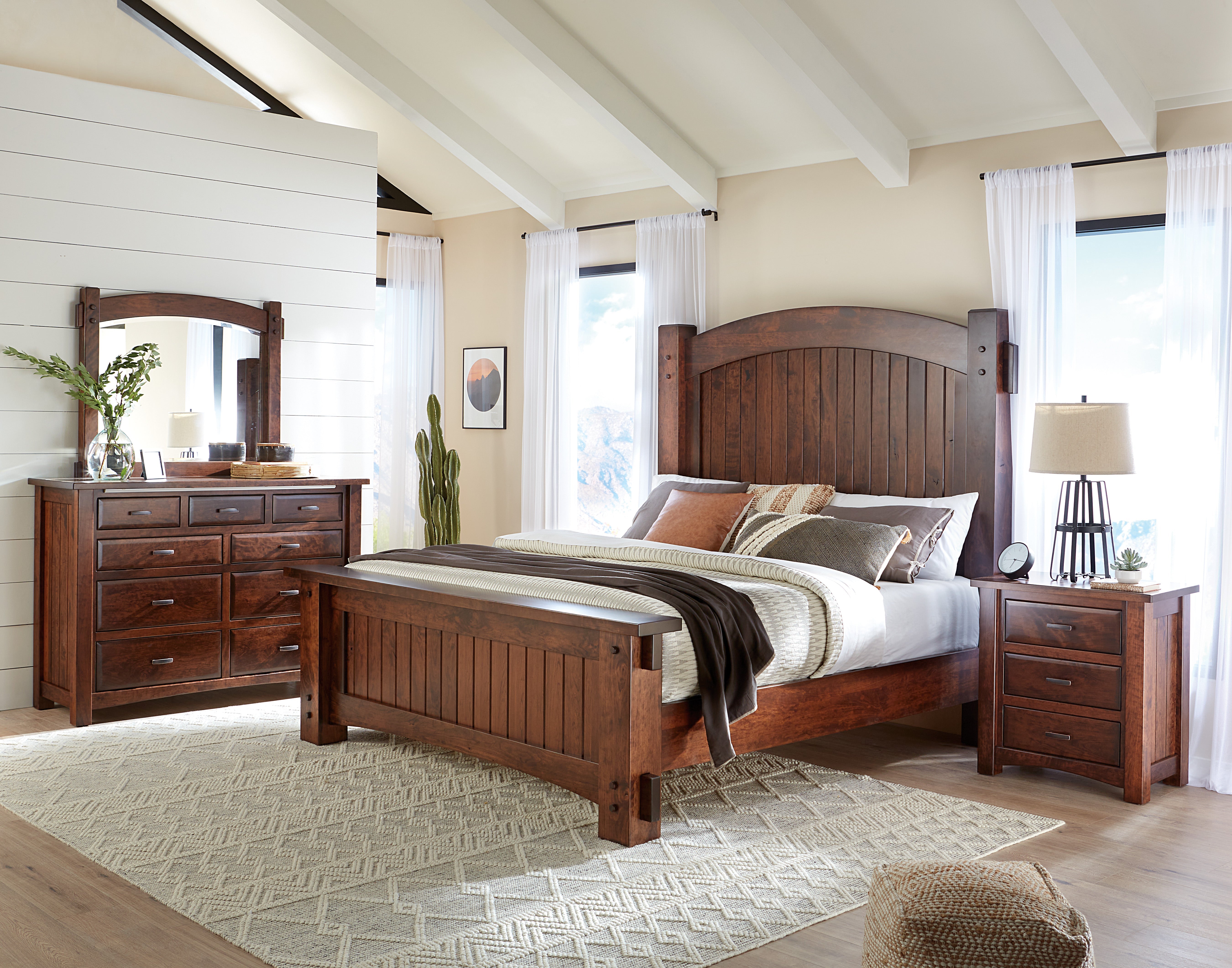 Amish Timbra Bed With 78.50" Height Headboard