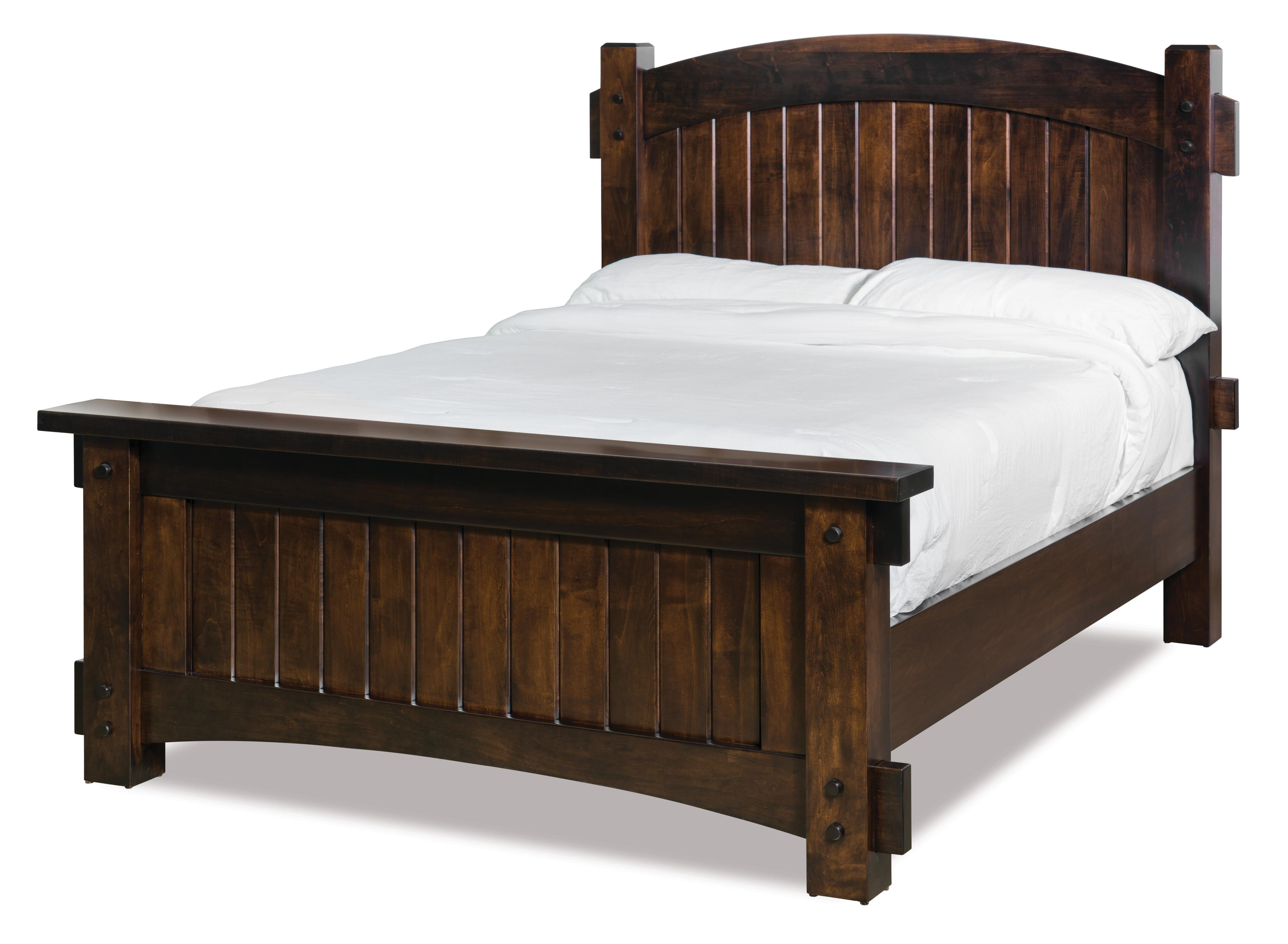 amish timbra bed in brown maple with briar stain