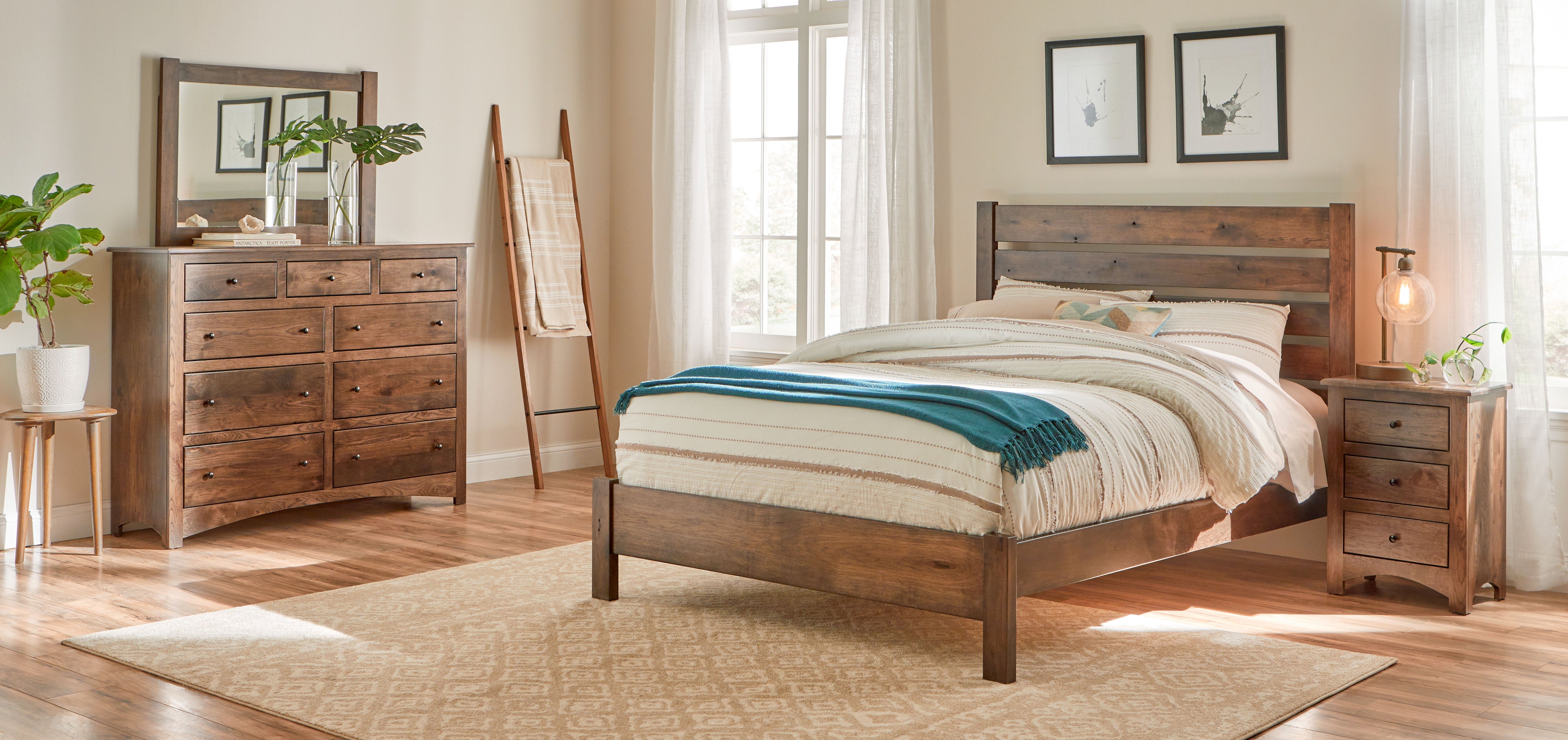 amish troy open slat bedroom set