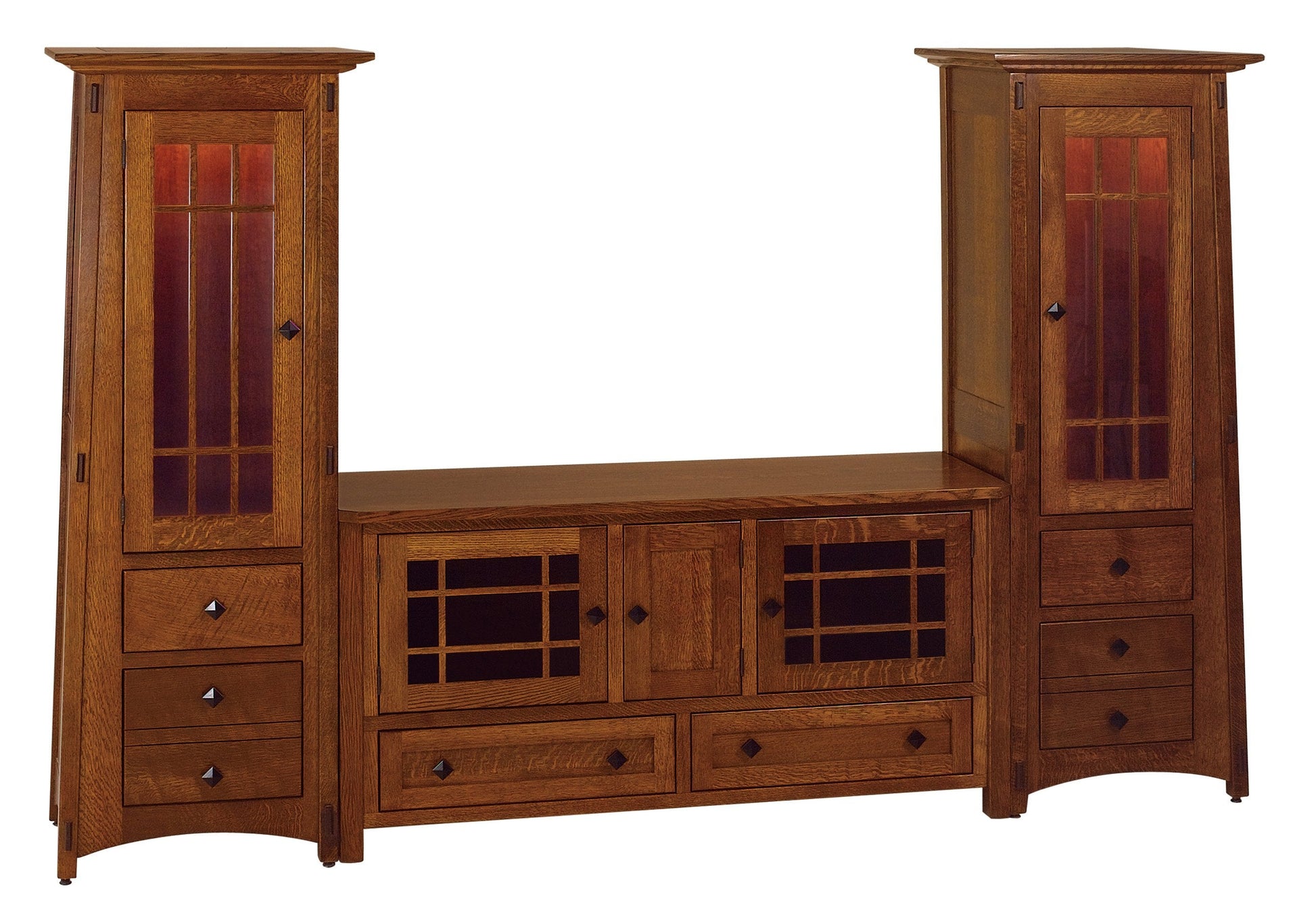 amish mccoy tv stand with storage towers