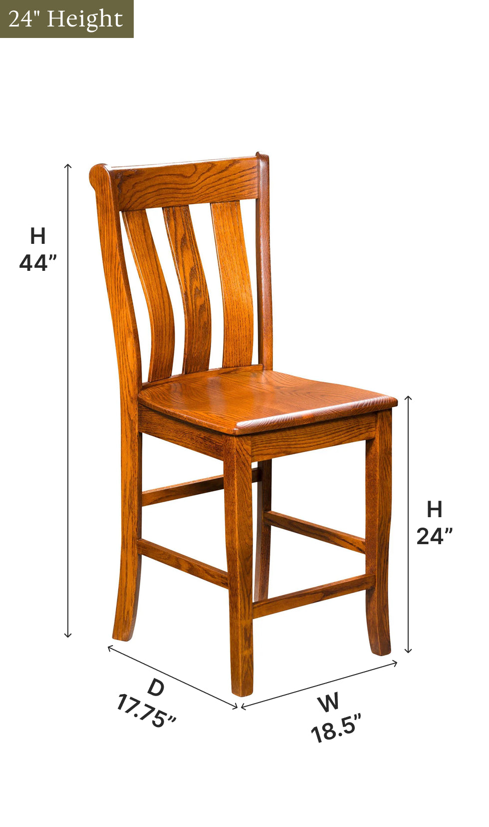 Amish Vancouver Stationary Bar Chair
