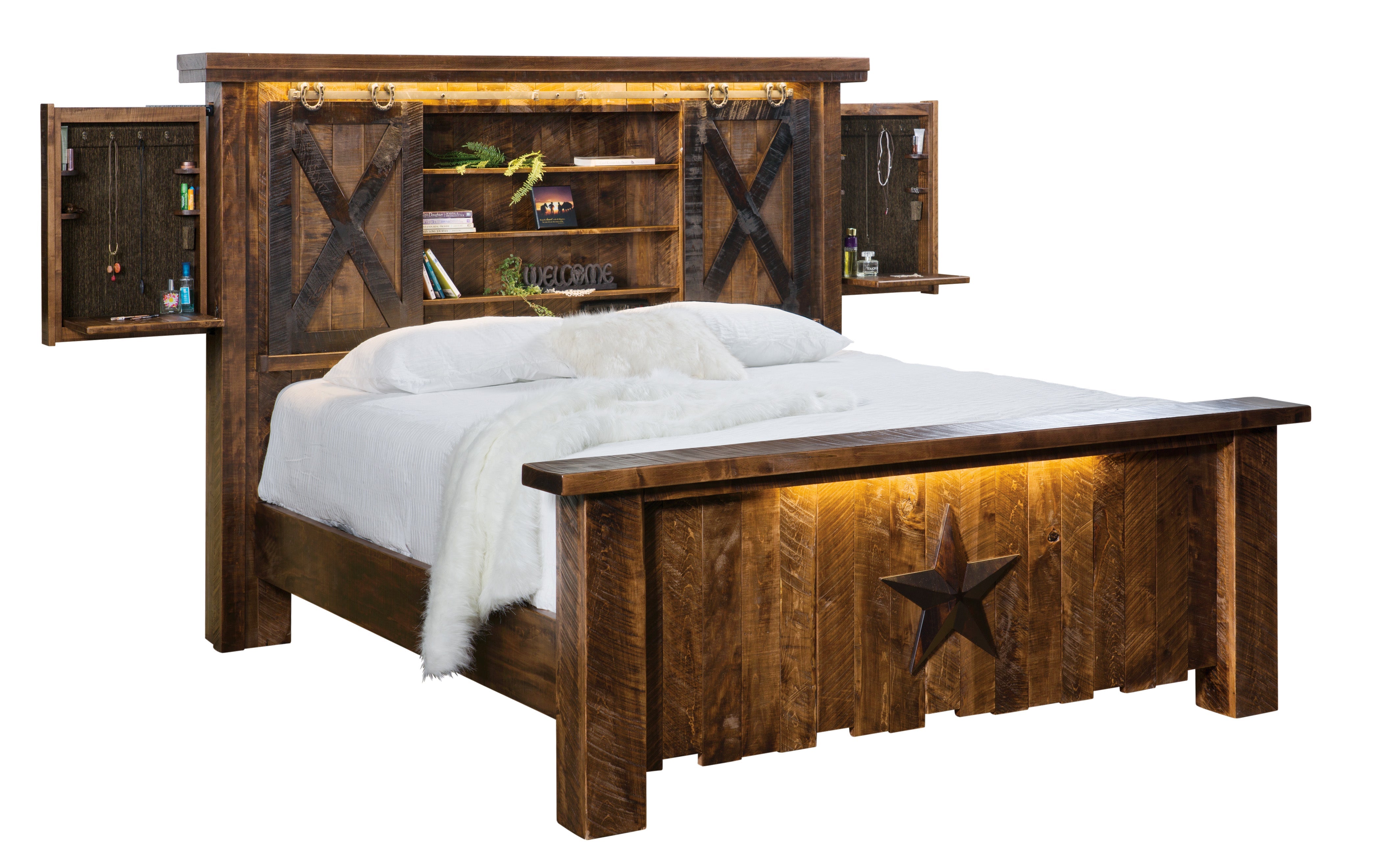 Amish Vandella Bed with 72" Tall Headboard