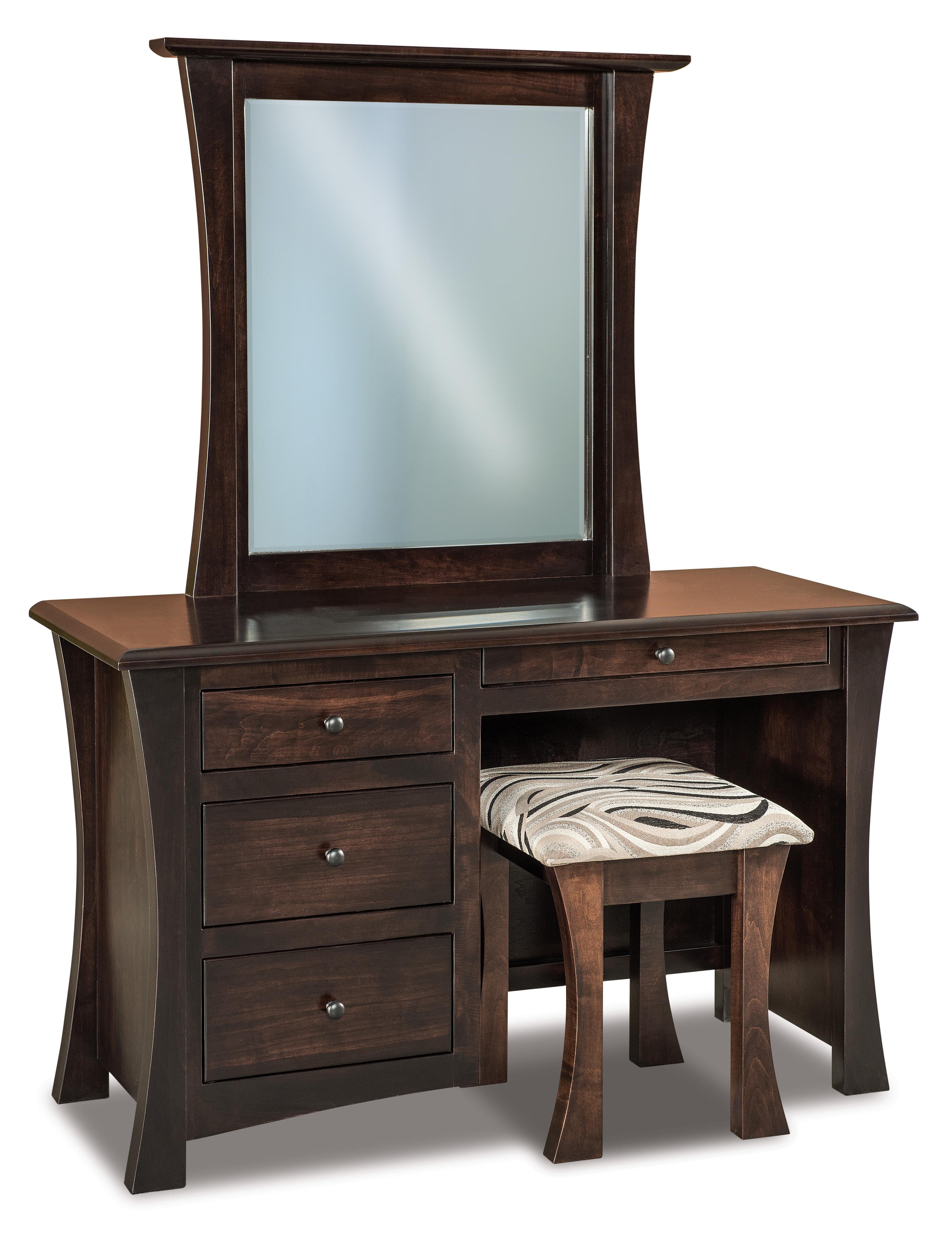 american made amish matison four drawer vanity dresser with mirror and seat