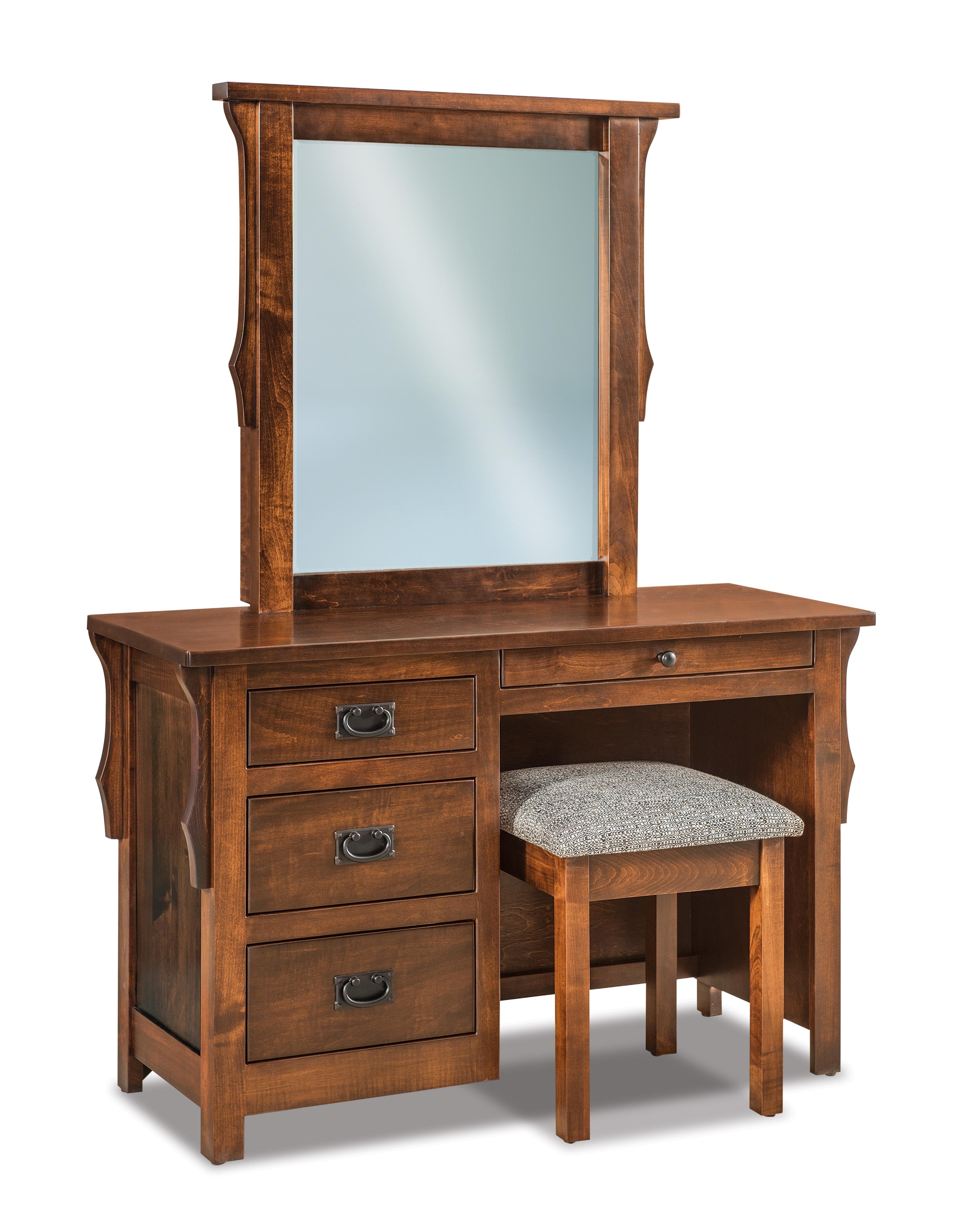 Amish Stick Mission Four Drawer Vanity Dresser