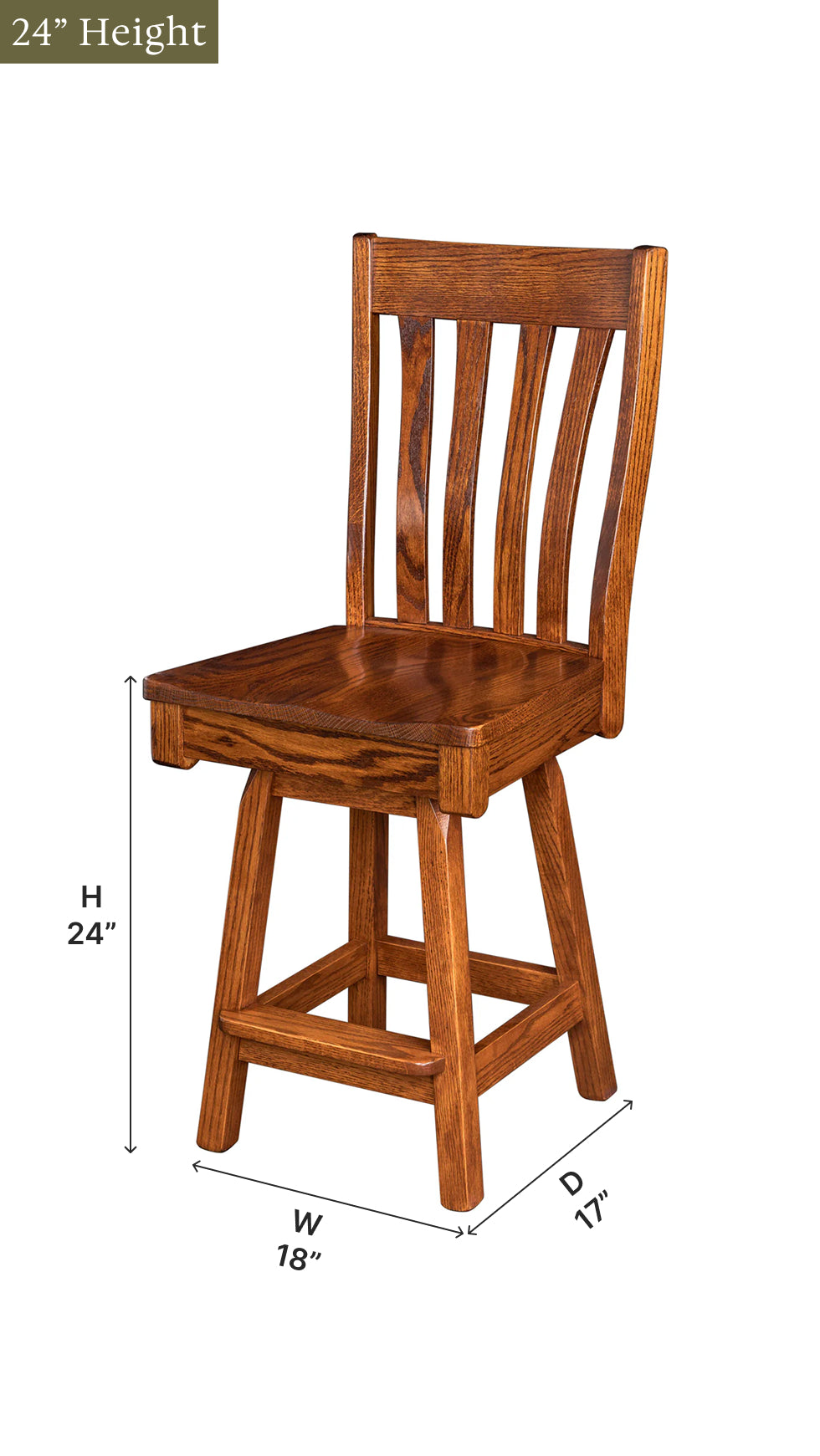 Amish Vista Swivel Bar Chair