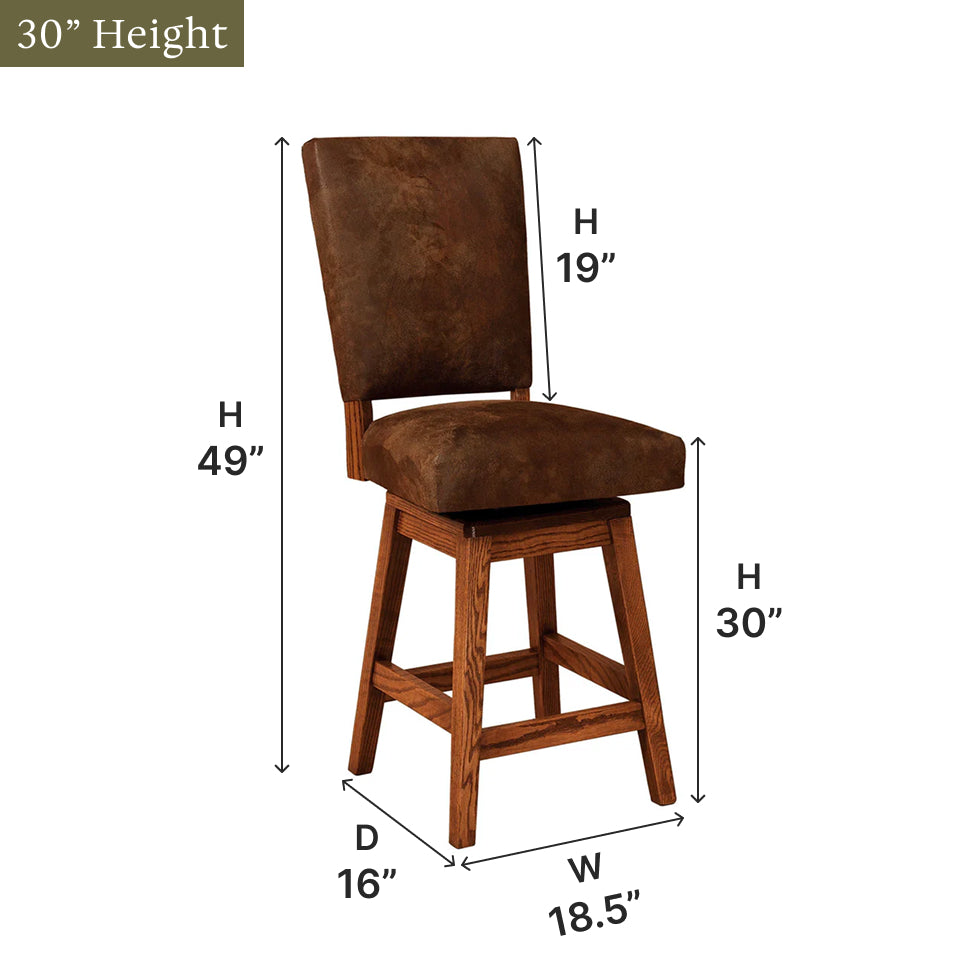 Amish Warner Swivel Bar Chair