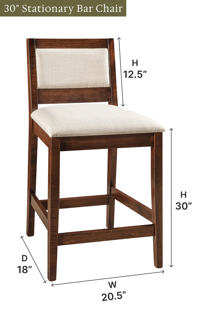 Amish Wescott Stationary Bar Chair-Bar Chair-The Amish House