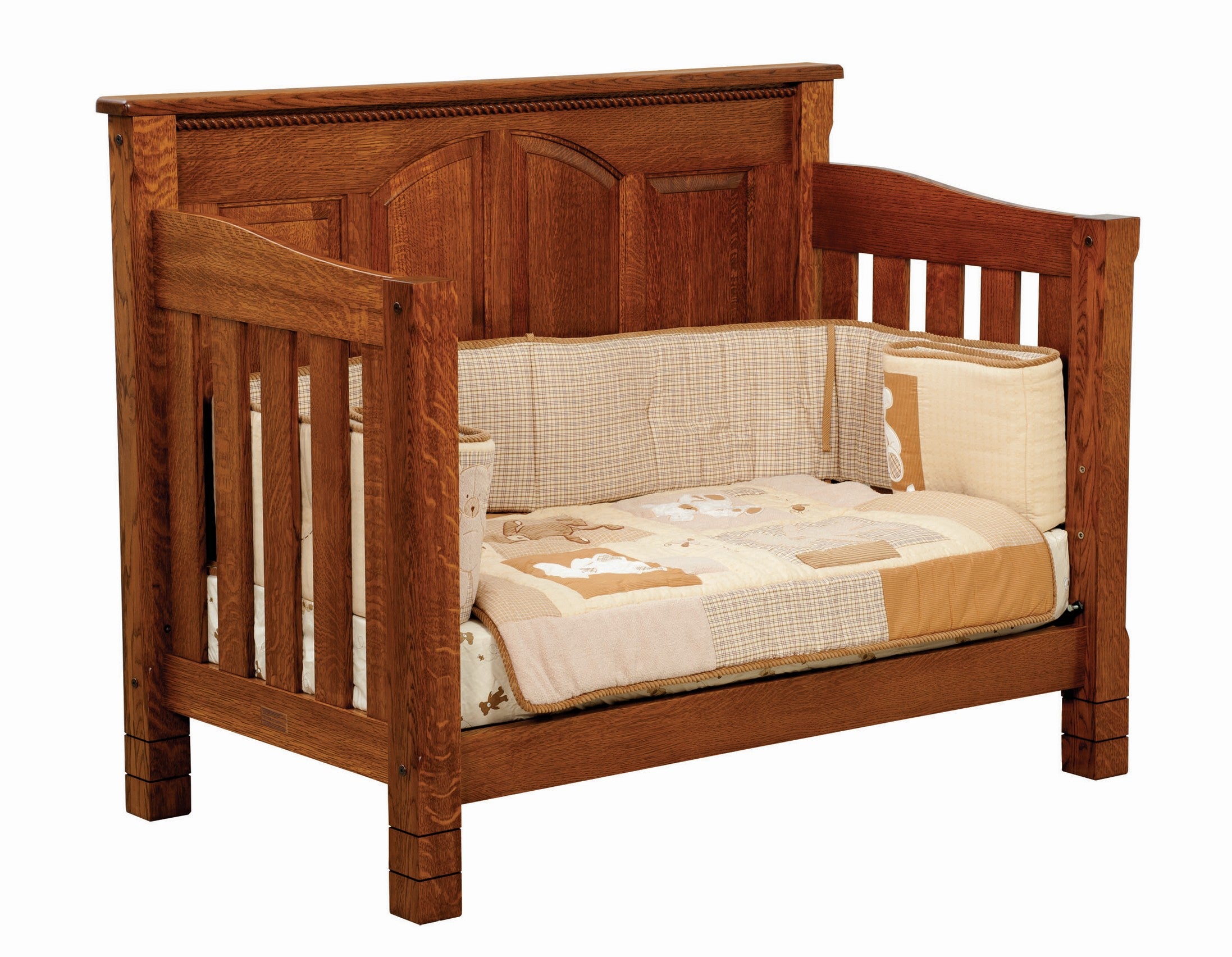 west lake toddler bed in quartersawn white oak with michael's cherry stain