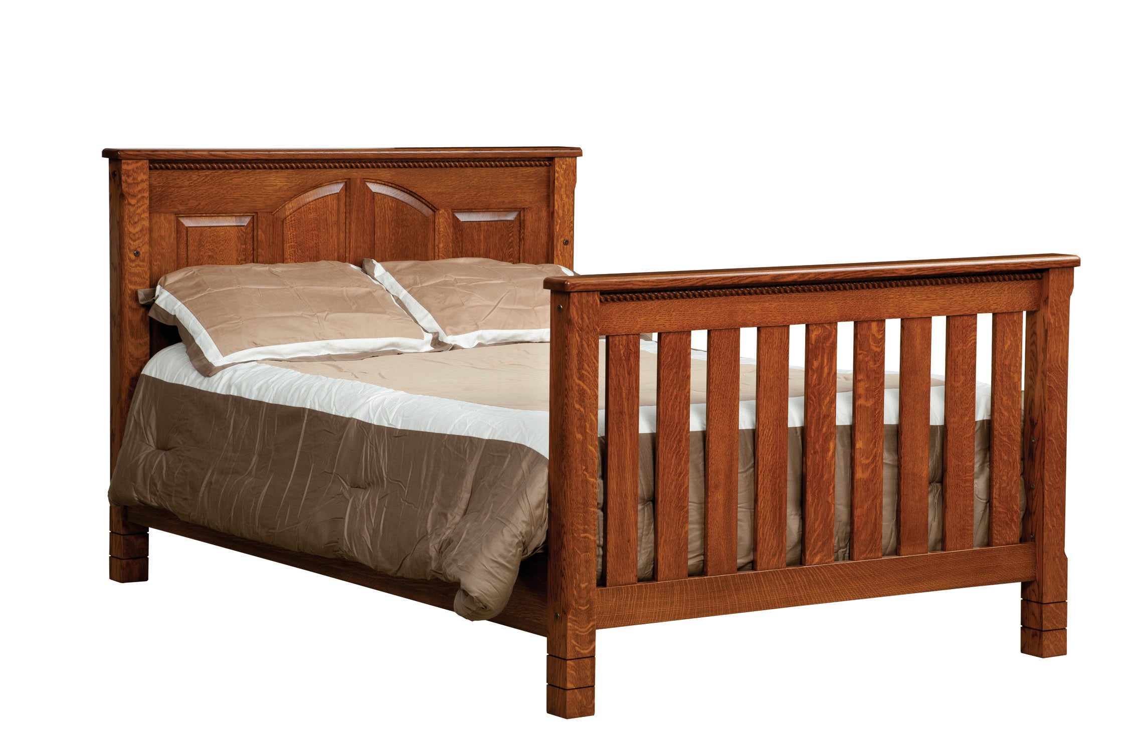 west lake double bed in quartersawn white oak with michael's cherry stain
