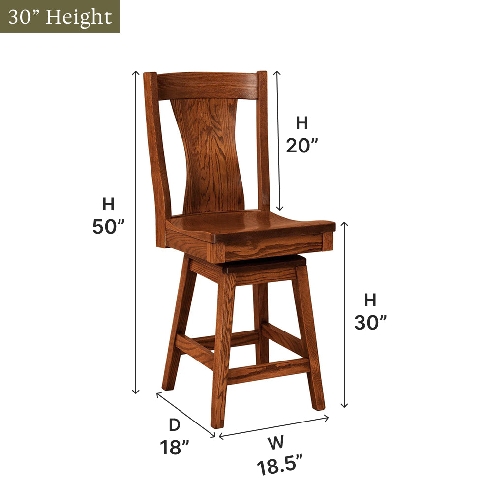 Amish Westin Swivel Bar Chair