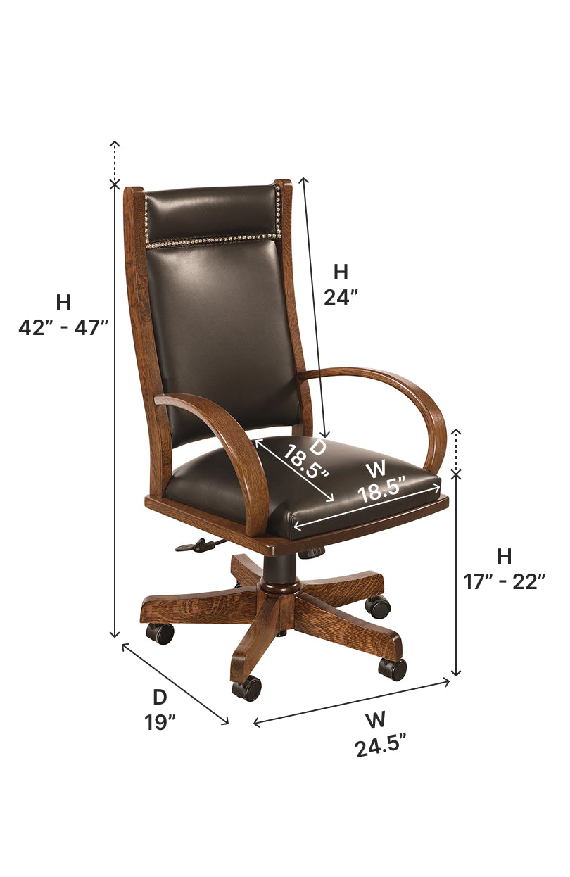Amish Wyndlot Desk Arm Chair - Thumbnail 4