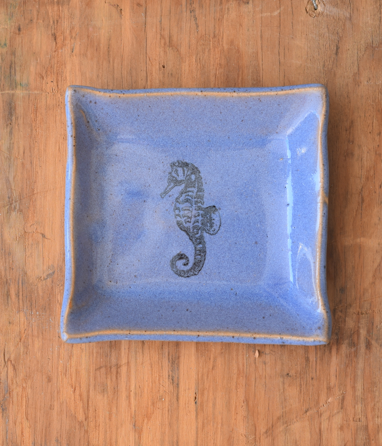 Mini Square Dish - Seahorse