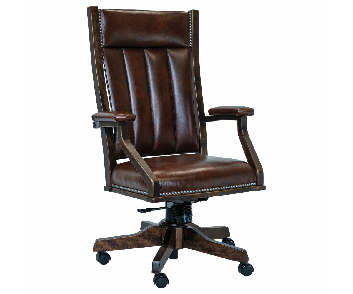 Amish Mission Arm Desk Chair with Gas Lift