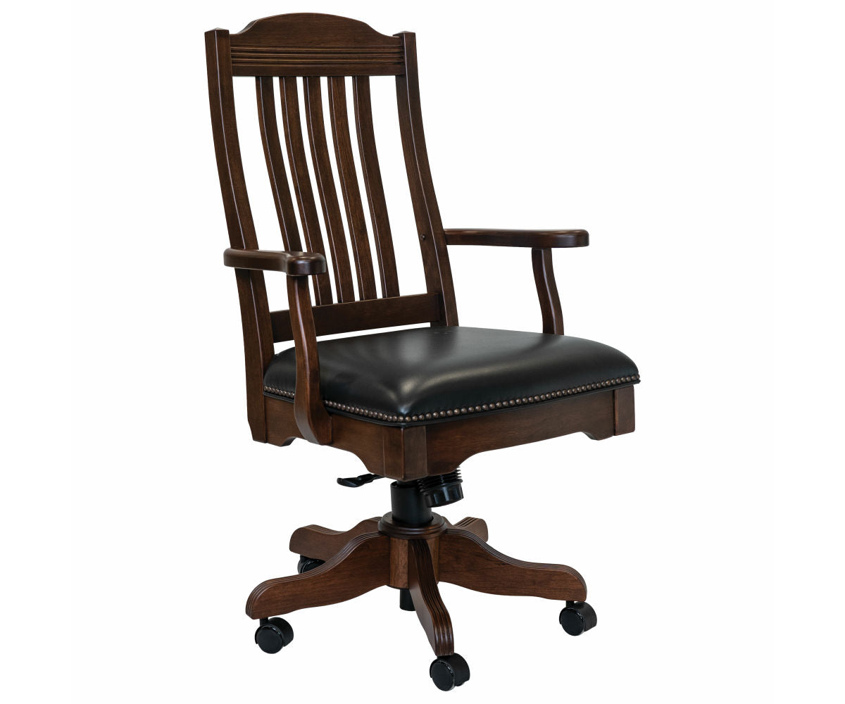 Amish Royal Desk Arm Chair with Gas Lift