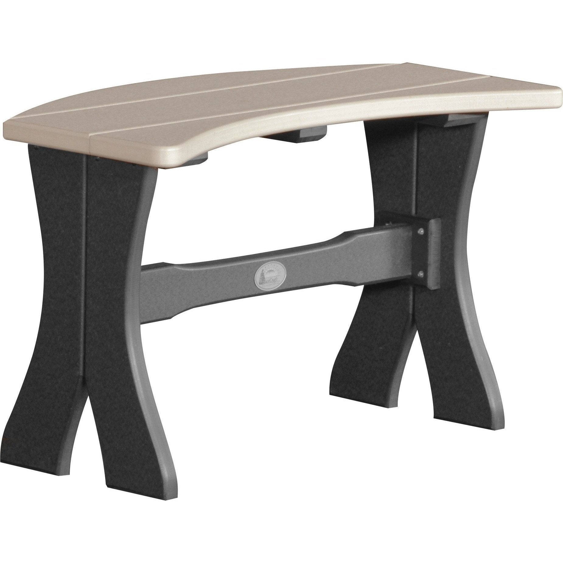 Outdoor 28" Table Bench Weatherwood & Black