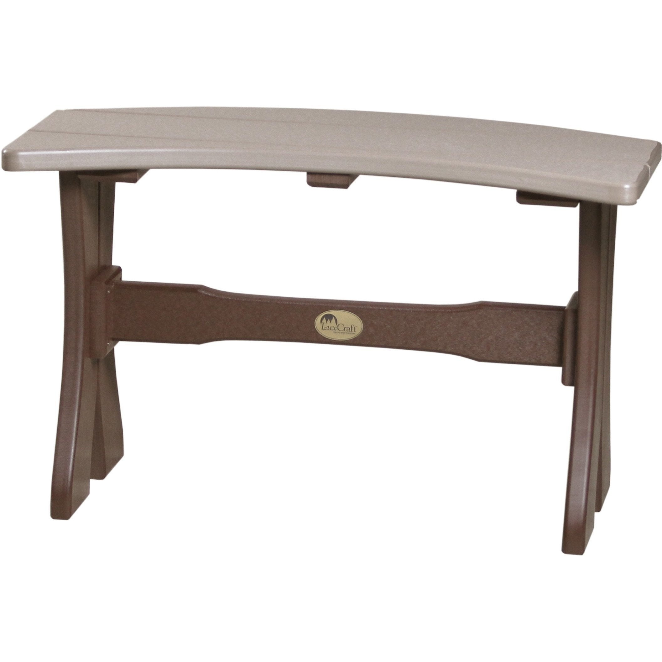 Outdoor 28" Table Bench Weatherwood & Chestnut Brown