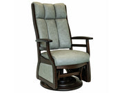Amish Sierra 45" High Back Swivel Glider with Wood Arms