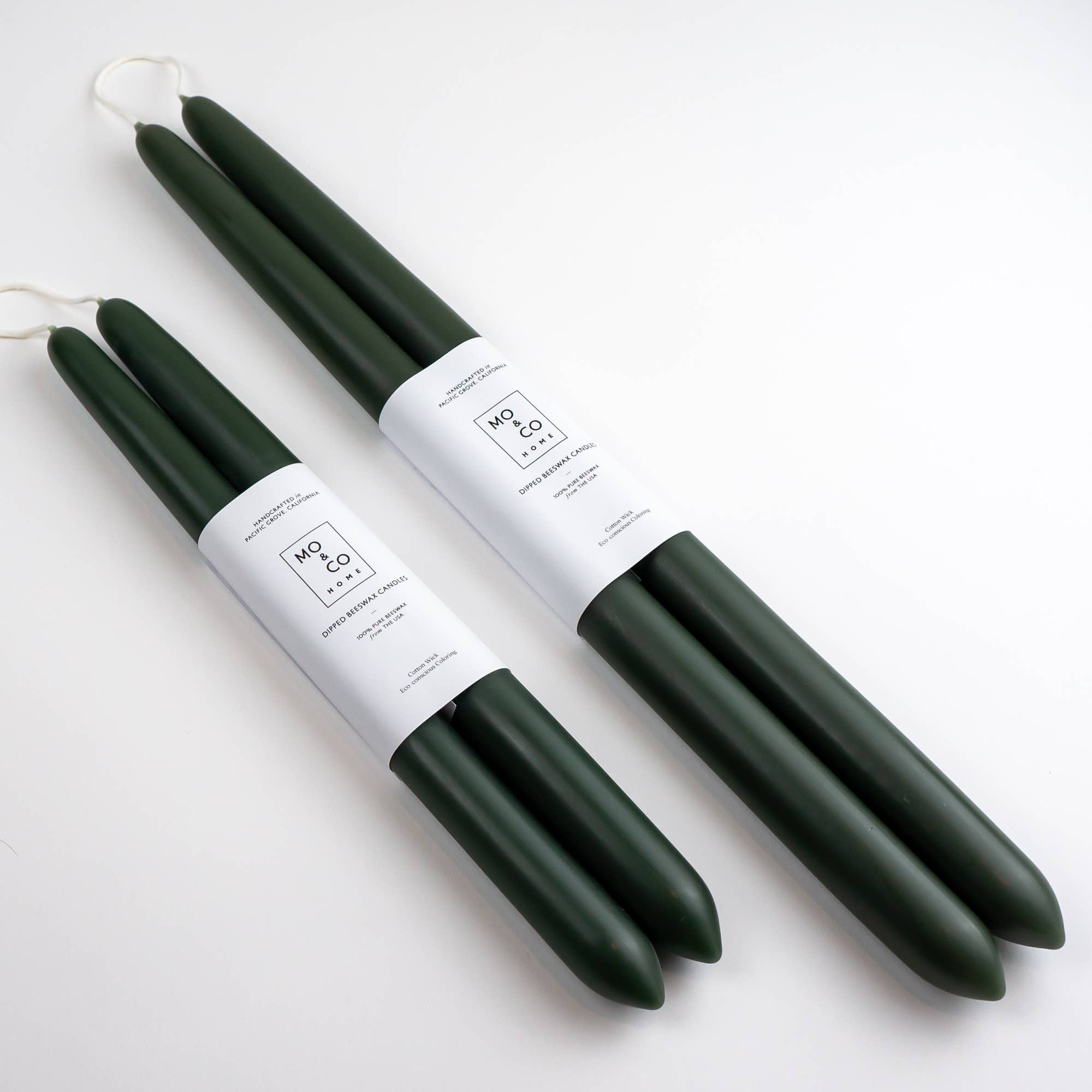 Beeswax Dipped Candles | Forest Green