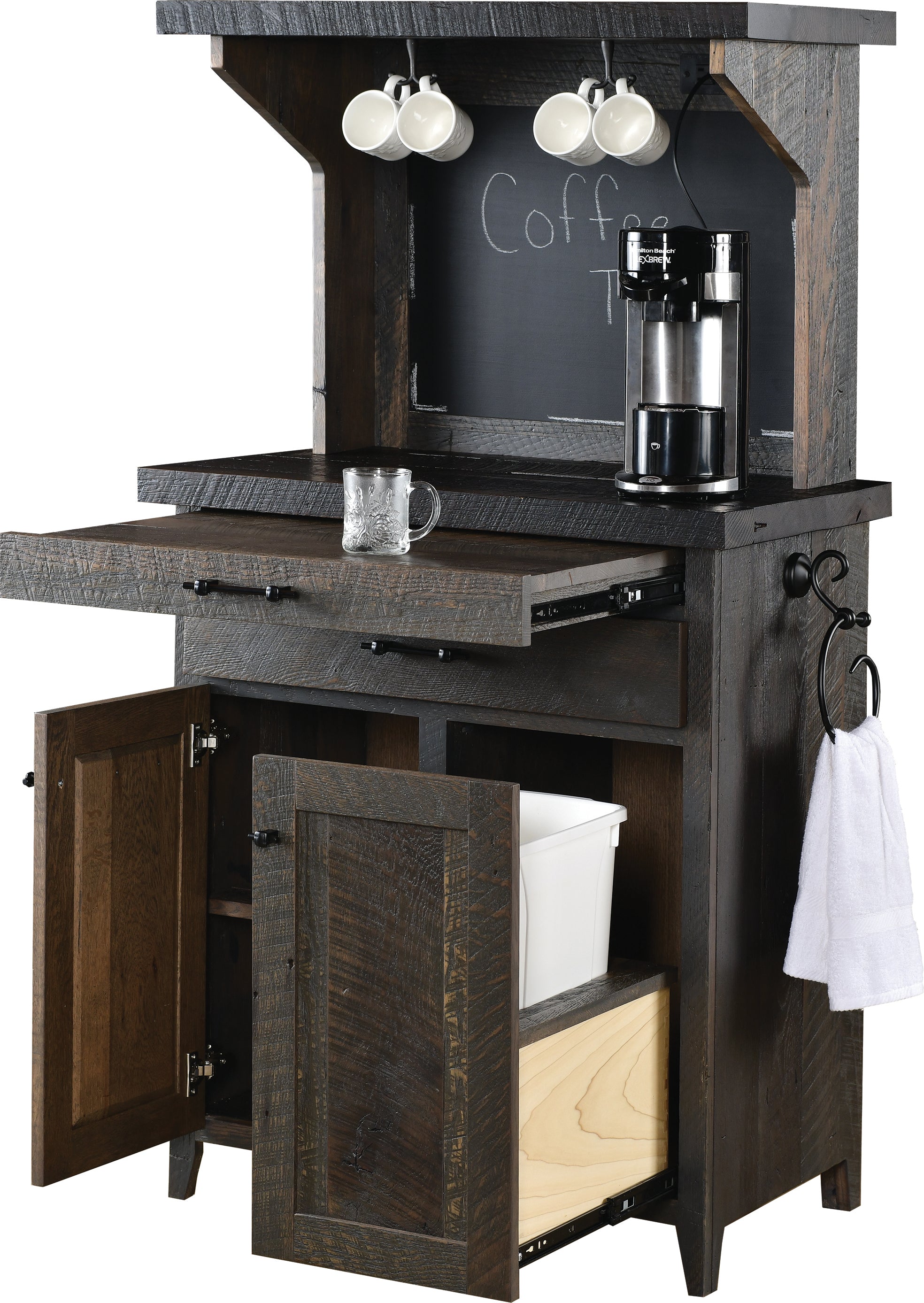Amish Reclaimed Barnwood Coffee Bar