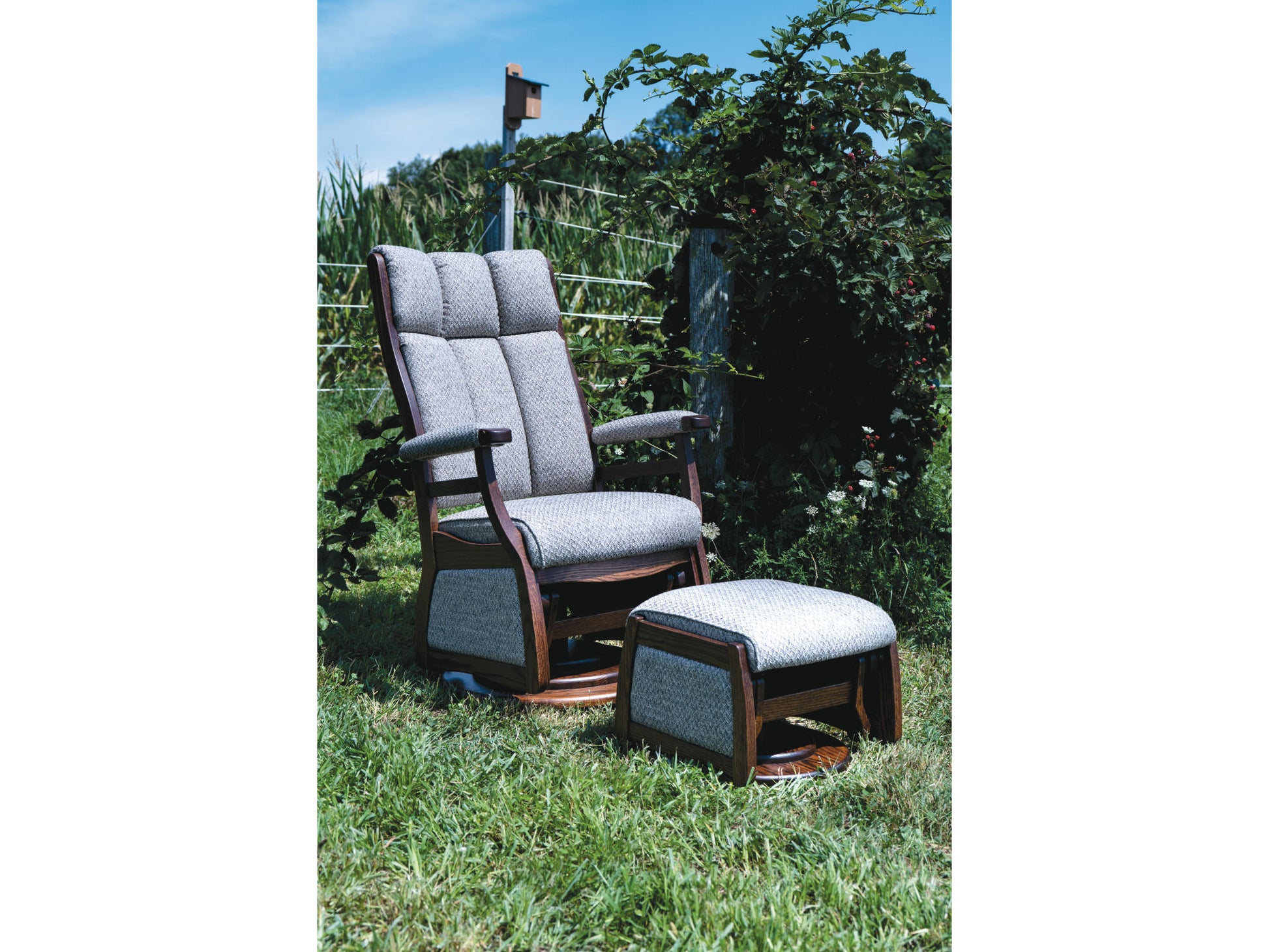 Amish Paris 45" High Back Swivel Glider