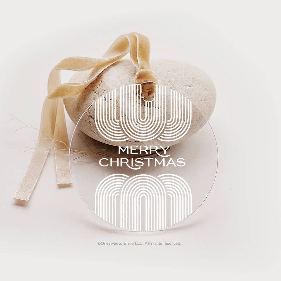 Acrylic Abstract Merry Christmas Ornament